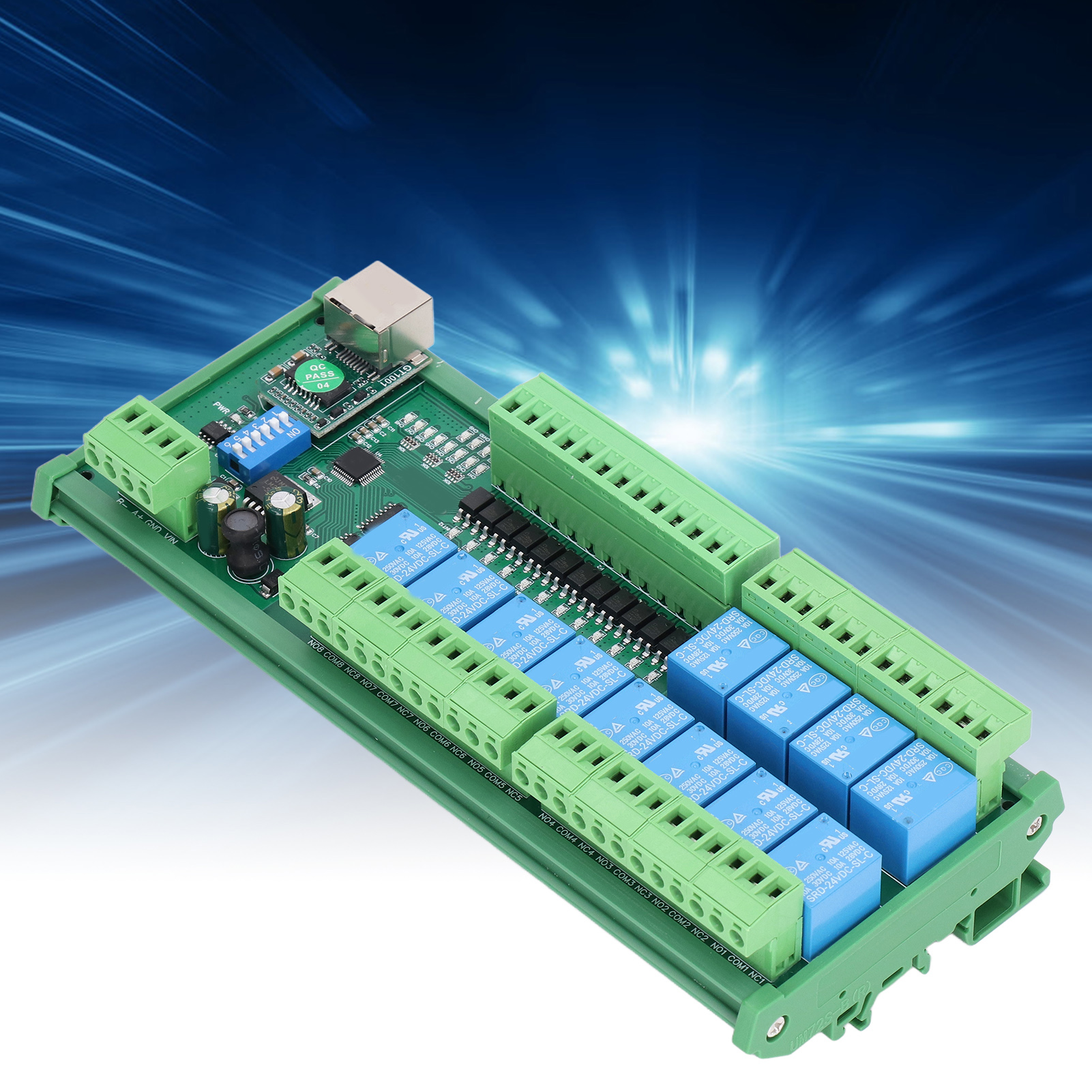 2-in-1 Ethernet/rs485-relaisschaltmodul Mit 12 E/a, Modbus Rtu Tcp/ip, Netzwerkcontroller Und 24-v-sps-erweiterungsplatine