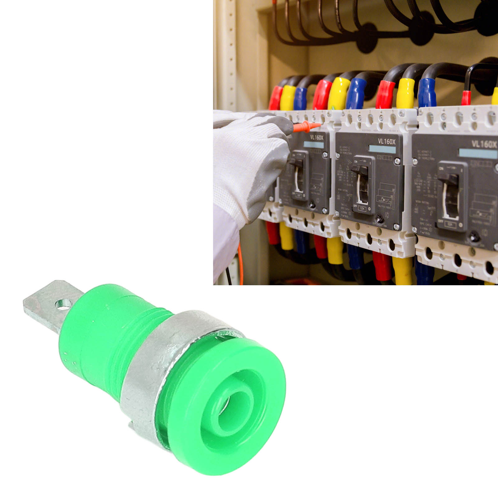 Mm Bananenstecker, Sicherheitstyp, Schleifenklemmenblock Aus Reinem Kupfer, 12 Mm Erdungsklemme, Grüner Klemmenblock.