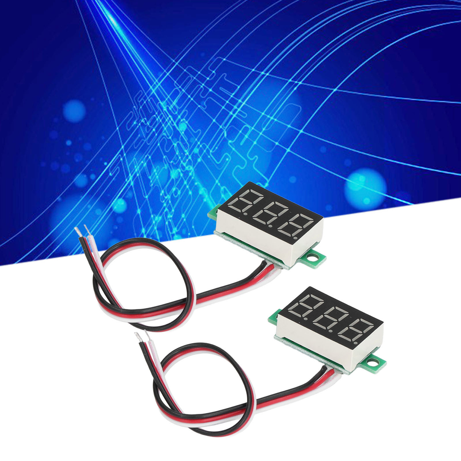 Digitales Dreileiter-gleichstromvoltmeter Mit Grüner Led (0,36 Zoll), 2 Stück, 0,00 V – 30,0 V