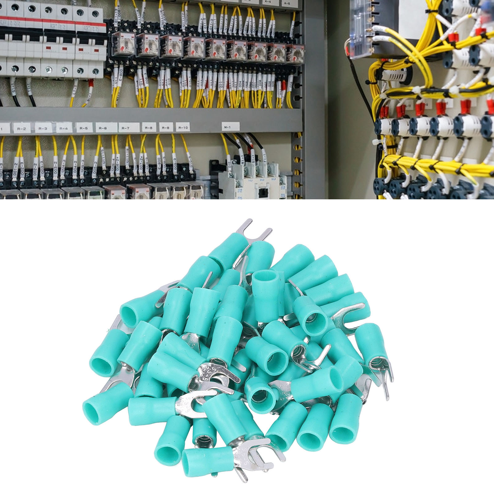 50 Sv5.5-5 Grün Isolierter Abzweigverbinder, U-förmig, Crimp-kabelschuh, 12-10 Awg