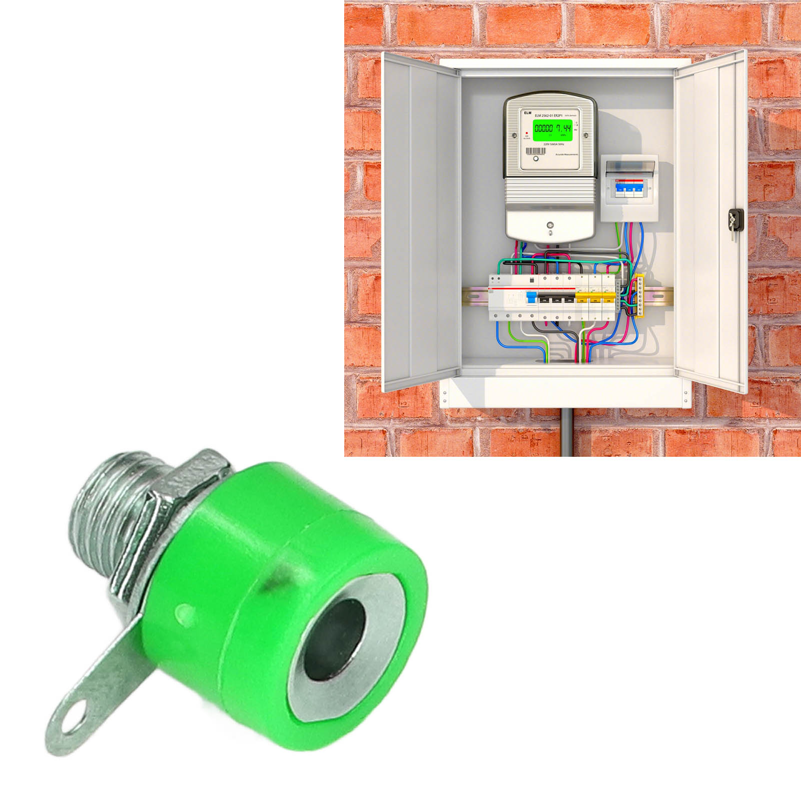 Kreuzförmiger Stecker Mit 4-mm-bananenstecker Und -buchse Aus Neuem Grünem Kupfermaterial.