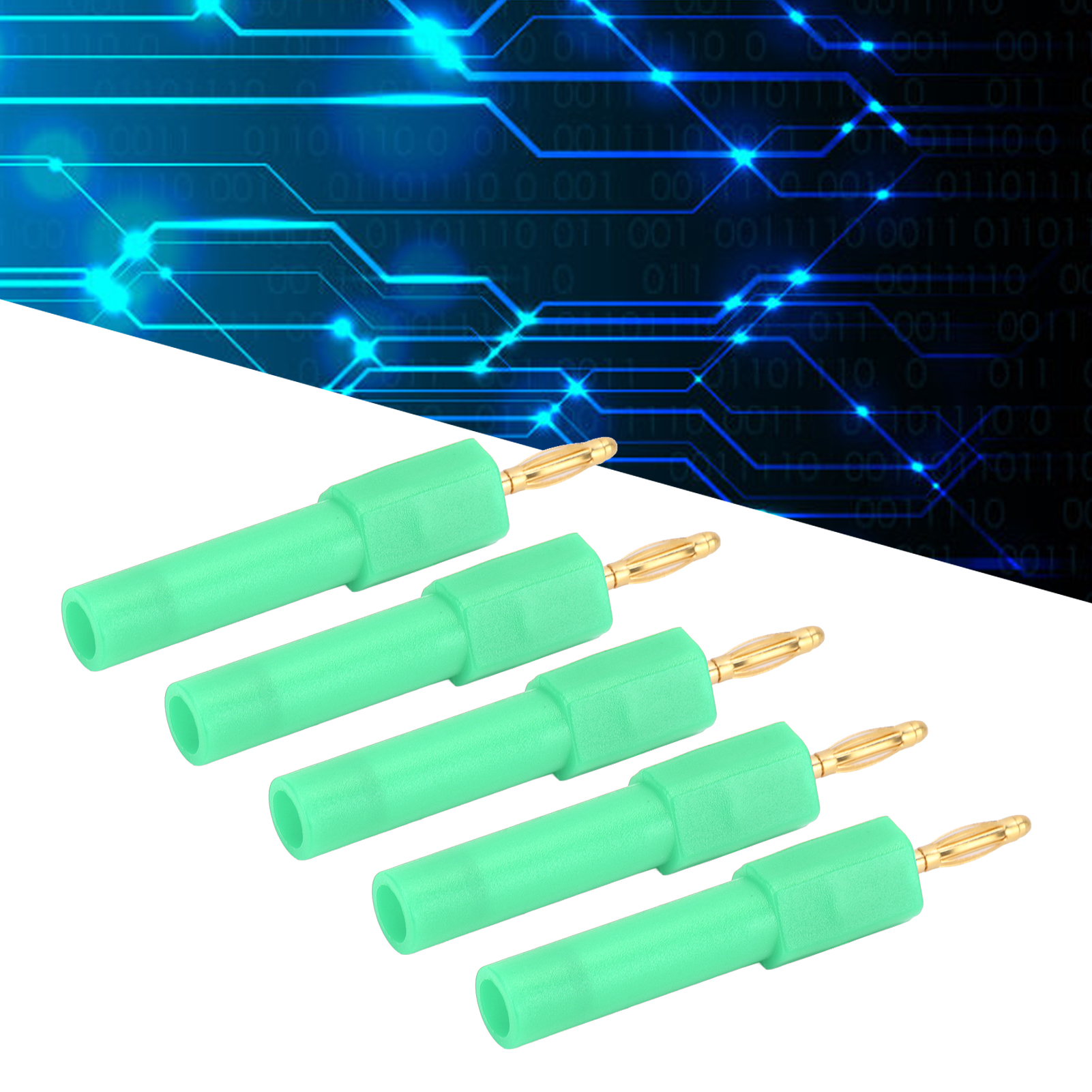 J.20011 Adapter, 2 Mm Stecker Auf 4 Mm Buchse, Bananenstecker, Verkauft In 5er-packs (grün)