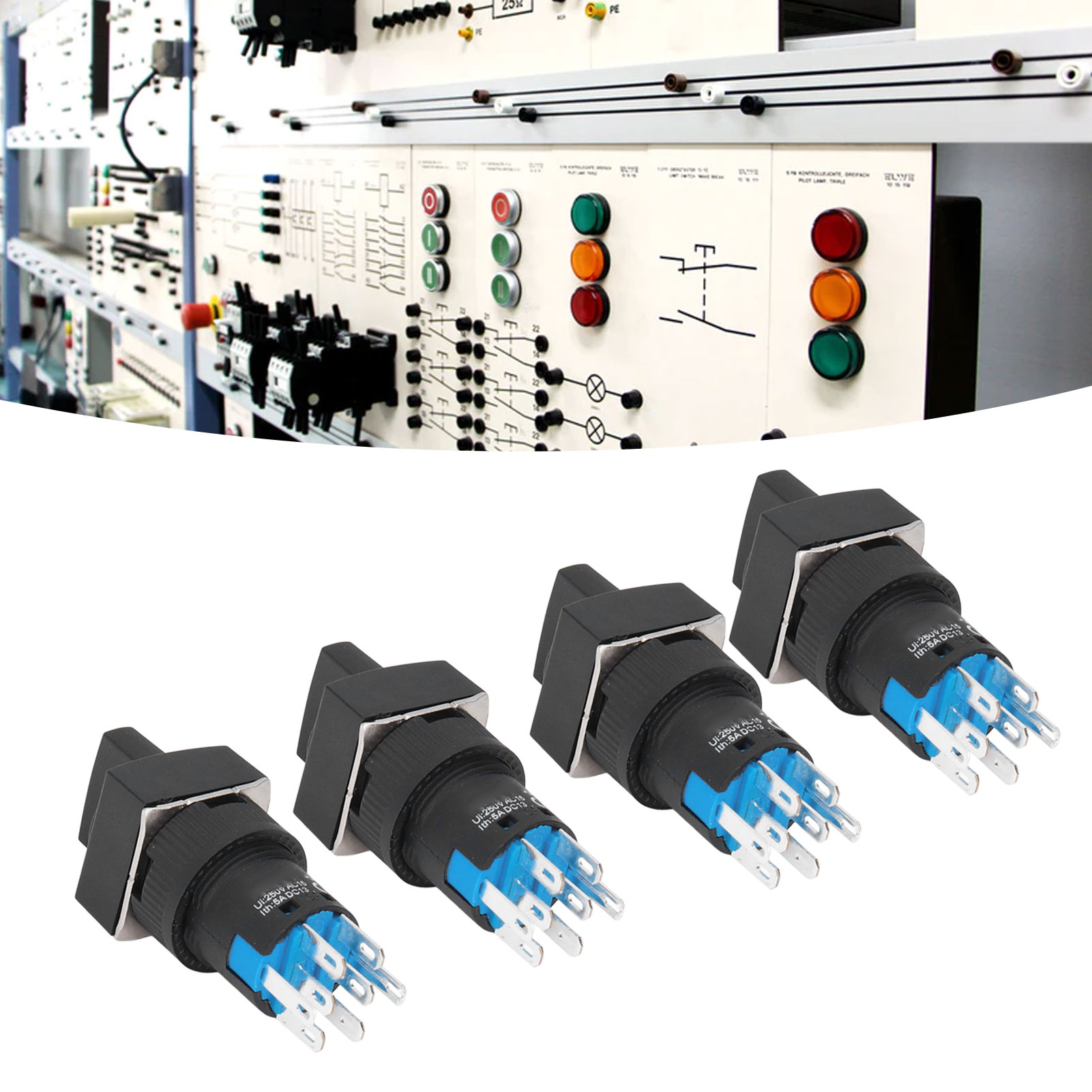 Berm/belme 16 Mm, 25er-packung, Selbstverriegelnder Und Beleuchteter Drei-positionen-wahlschalter (quadratisch), Bem-la16-22xd/31-f, 12 V, Grün