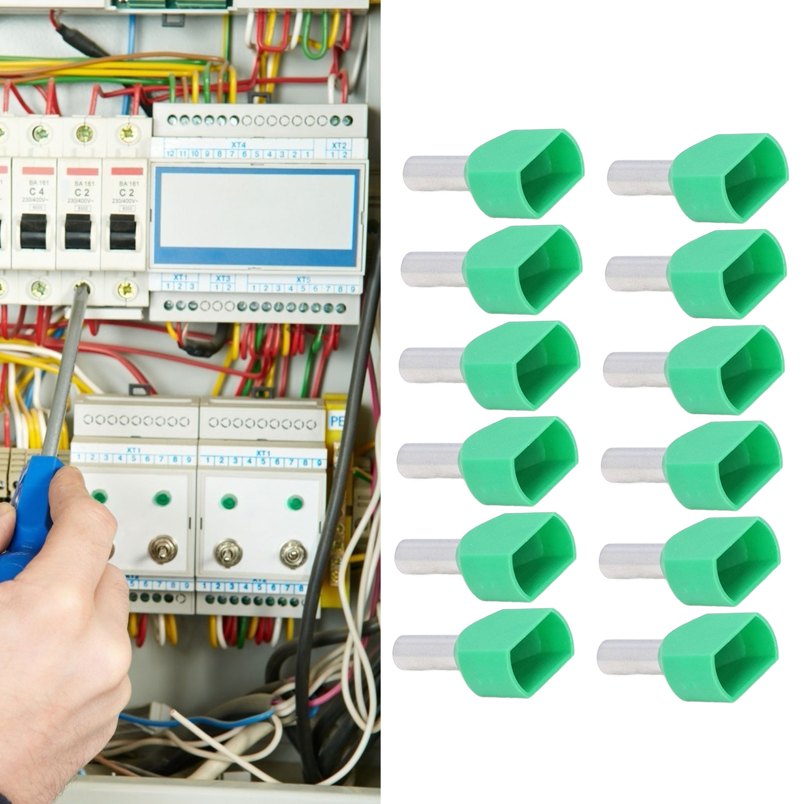 Te2508 Awg 14/2,5 Mm² Kaltisolierte Rohranschlussklemme, Europäische Ausführung Mit Stiften Und Isolierhülse. Erhältlich In 100er-packungen.