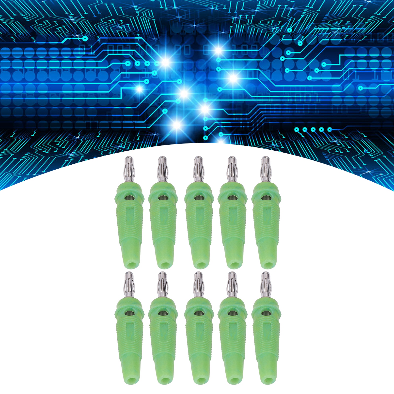 4-mm-bananenstecker, Laternenform, Kupferlegierungsdraht, Weicher, Lötfreier Gummiverbinder, Grün