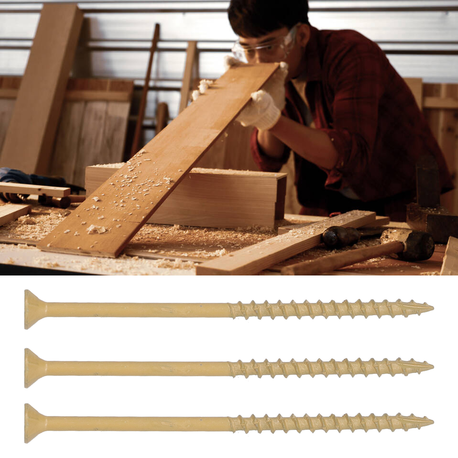 Senkkopf-holzschraube, Torx T25 Nut, Rundkopf, Gehärtete, Halbgewindete Selbstschneidende Schraube, 4,8 X 89 Mm