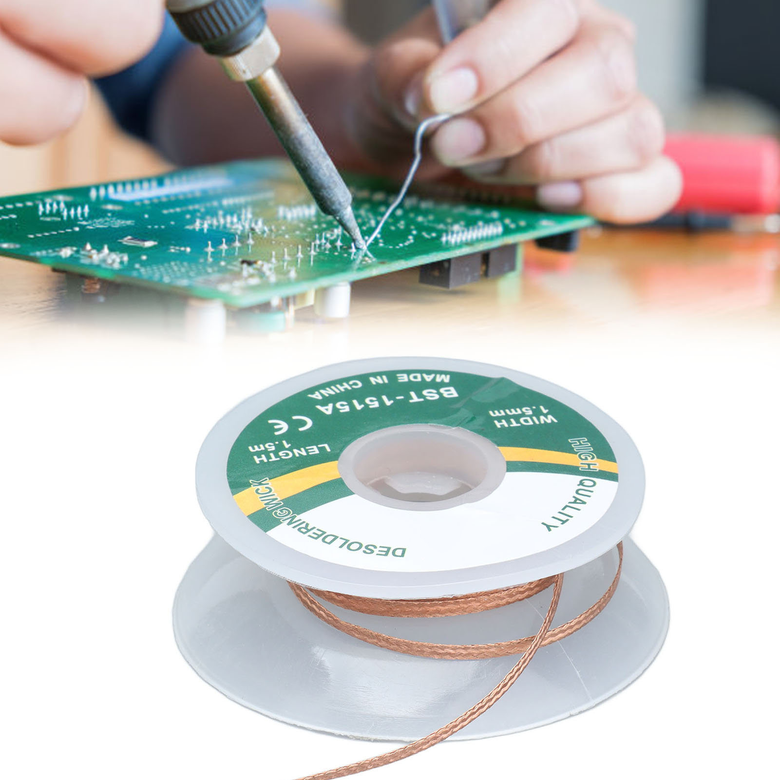 Entlötkabel Mit Geringer Rückstandsbildung Und Ohne Reinigungsaufwand, 1,5 M Entlötlitze Hochfeste Entlötlitze Aus Seil, 1,5 Mm.