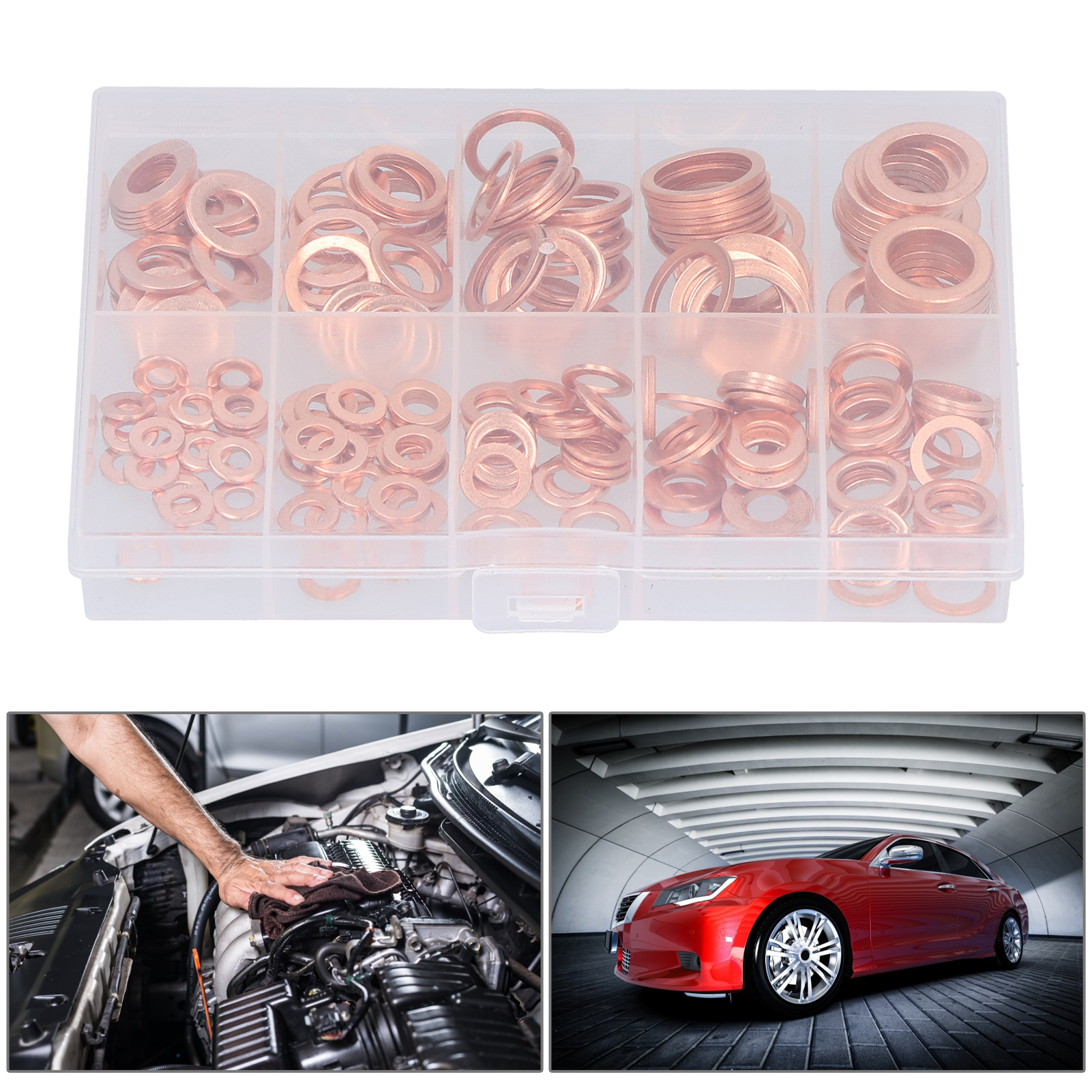 Set Mit 220 Kupferscheiben In Einer Schachtel