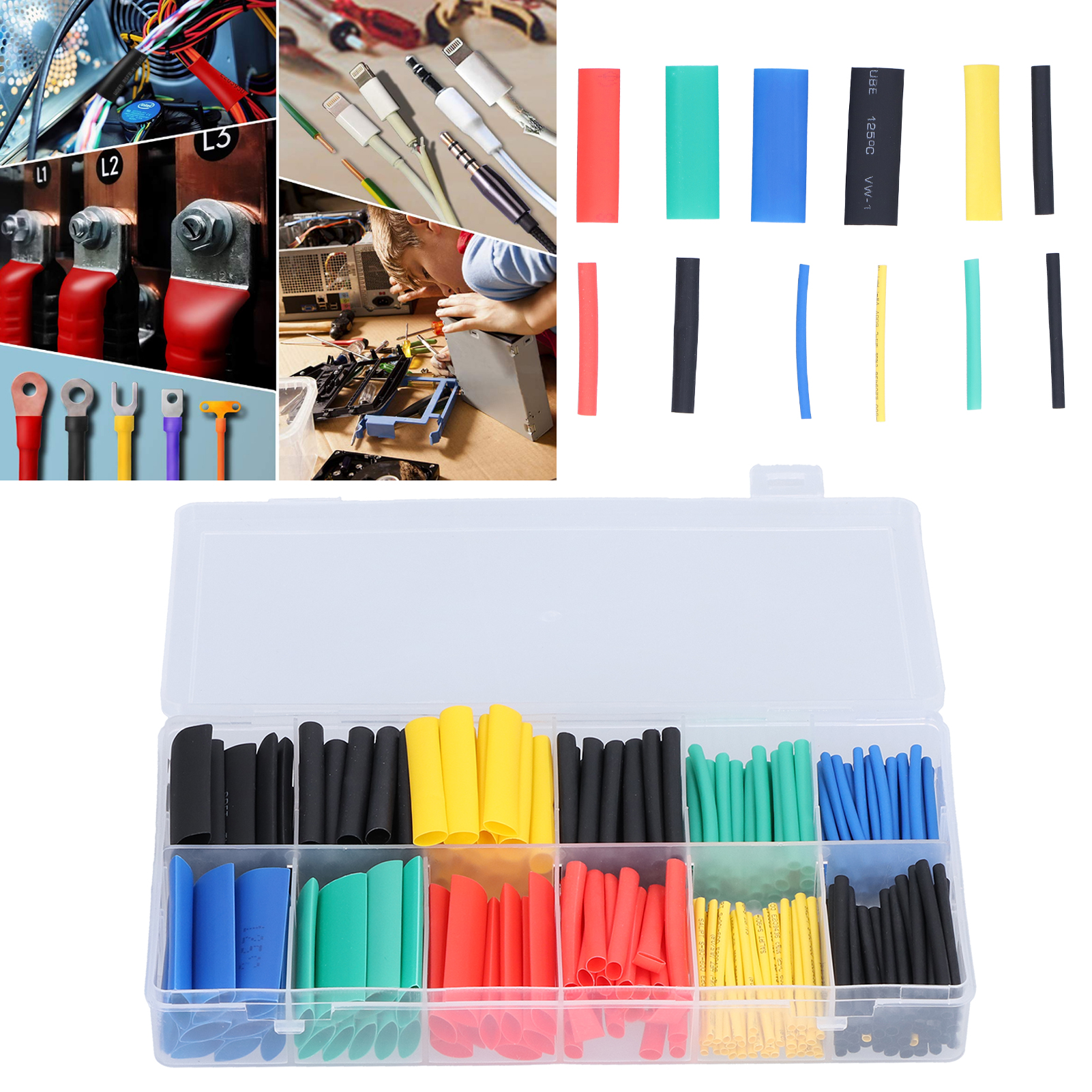 Set Mit 280 Farbigen Schrumpfschläuchen