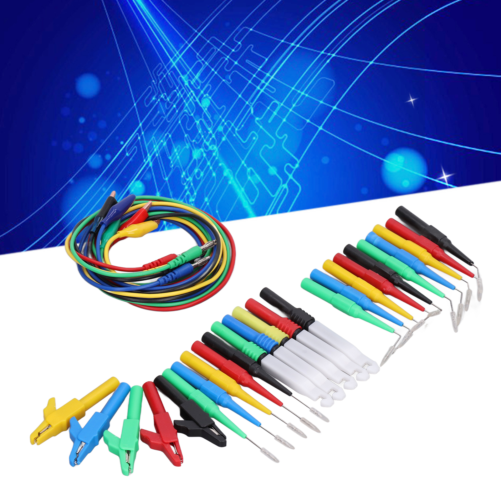Jt8009 Testkit Mit Bananenstecker, Krokodilklemme Aus Kupfer Und Rücksonde, Testdraht Und Drahtbruchnadel.