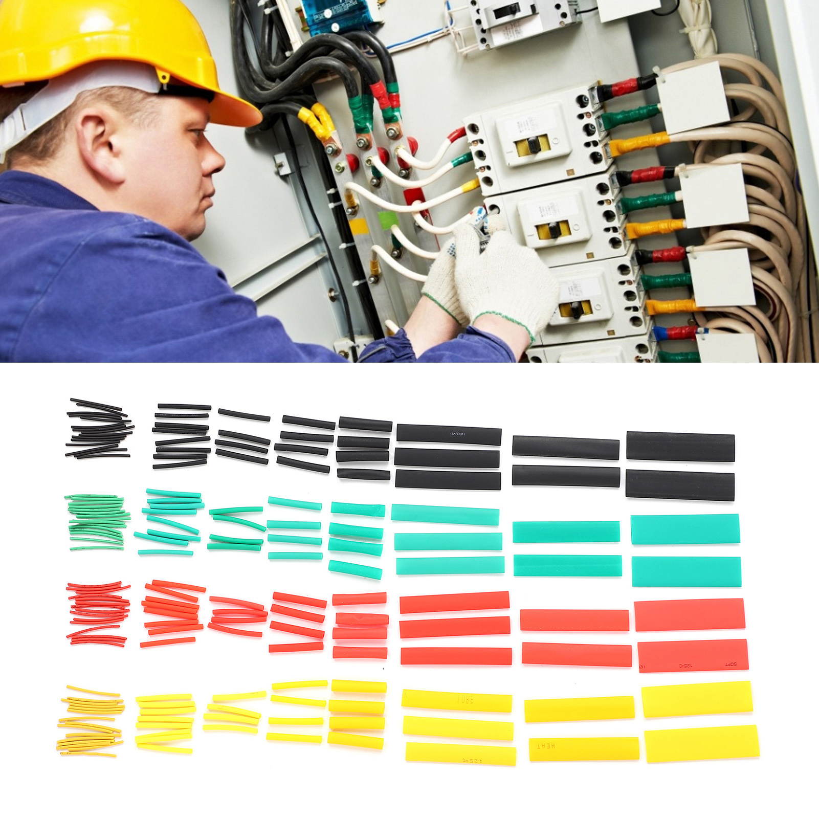 Set Mit 164 Farbigen Schrumpfschläuchen