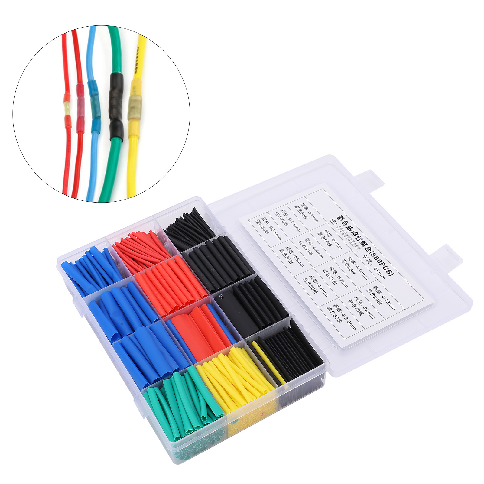 Set Mit 560 Farbigen Schrumpfschläuchen