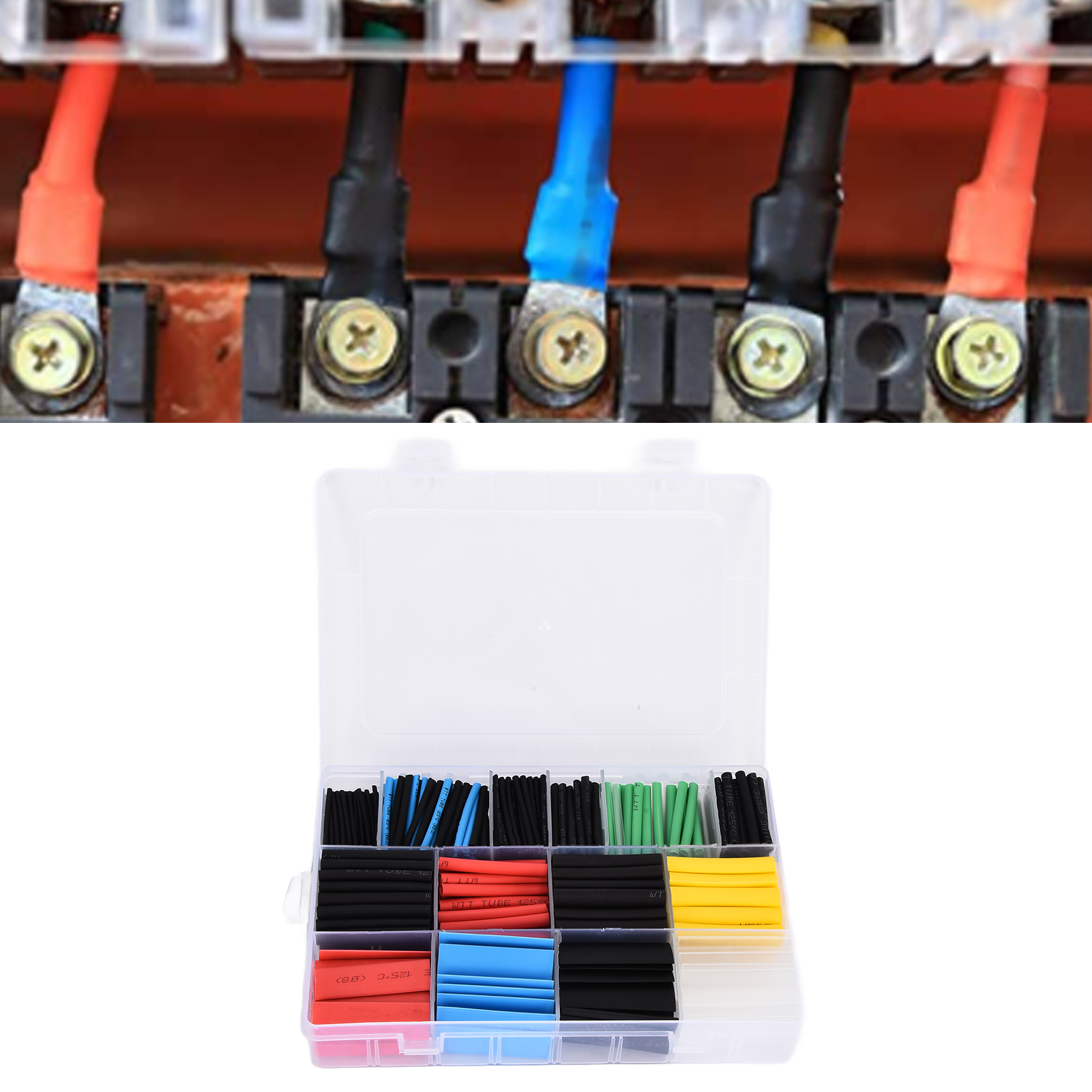 Set Mit 580 Hitzebeständigen Schrumpfschläuchen Für Drähte Und Kabel.