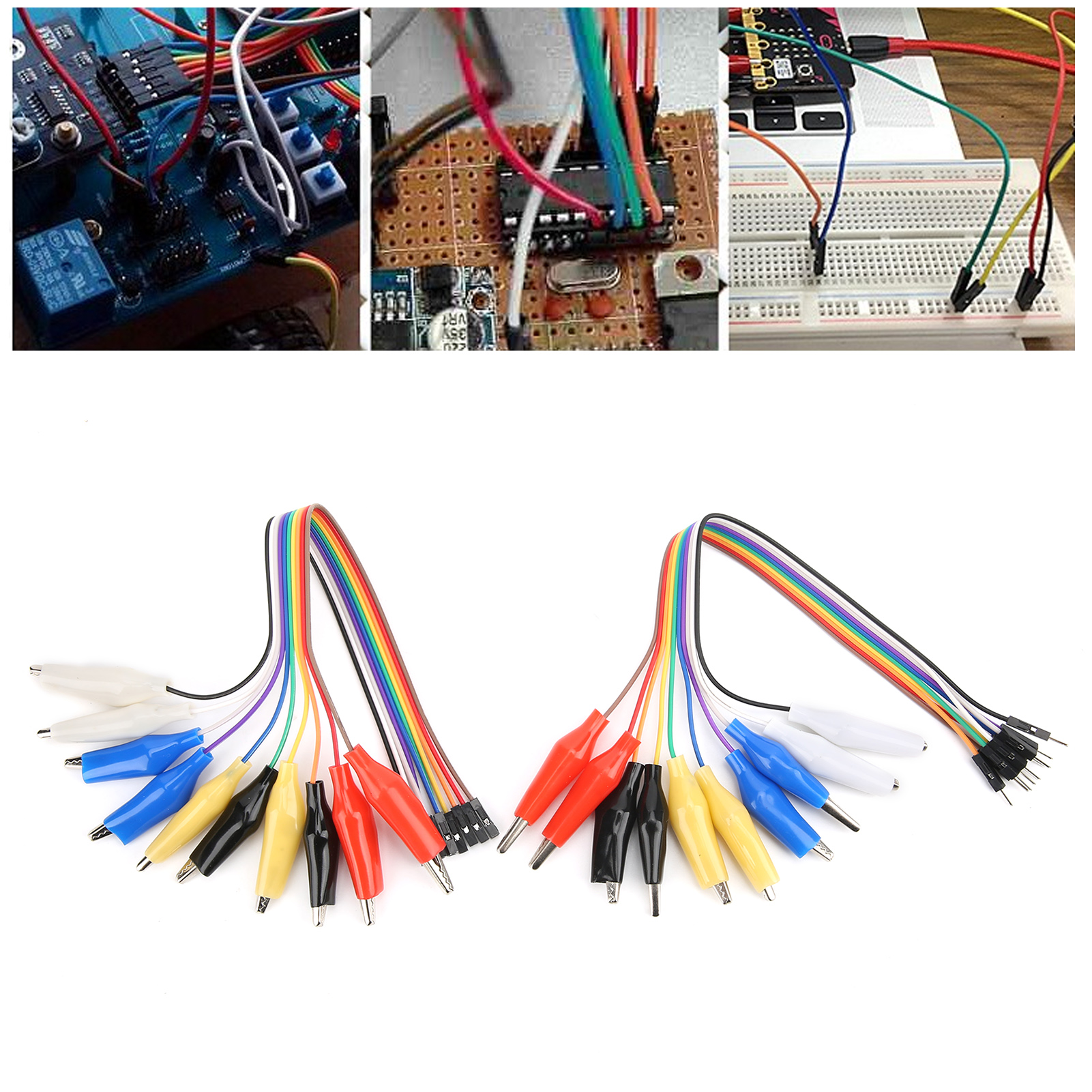 Farbiges Dupont-kabel Mit Krokodilklemmen, 20 Cm, Dupont-stecker (männlich/weiblich) Für Elektronische Diy-bauteile.