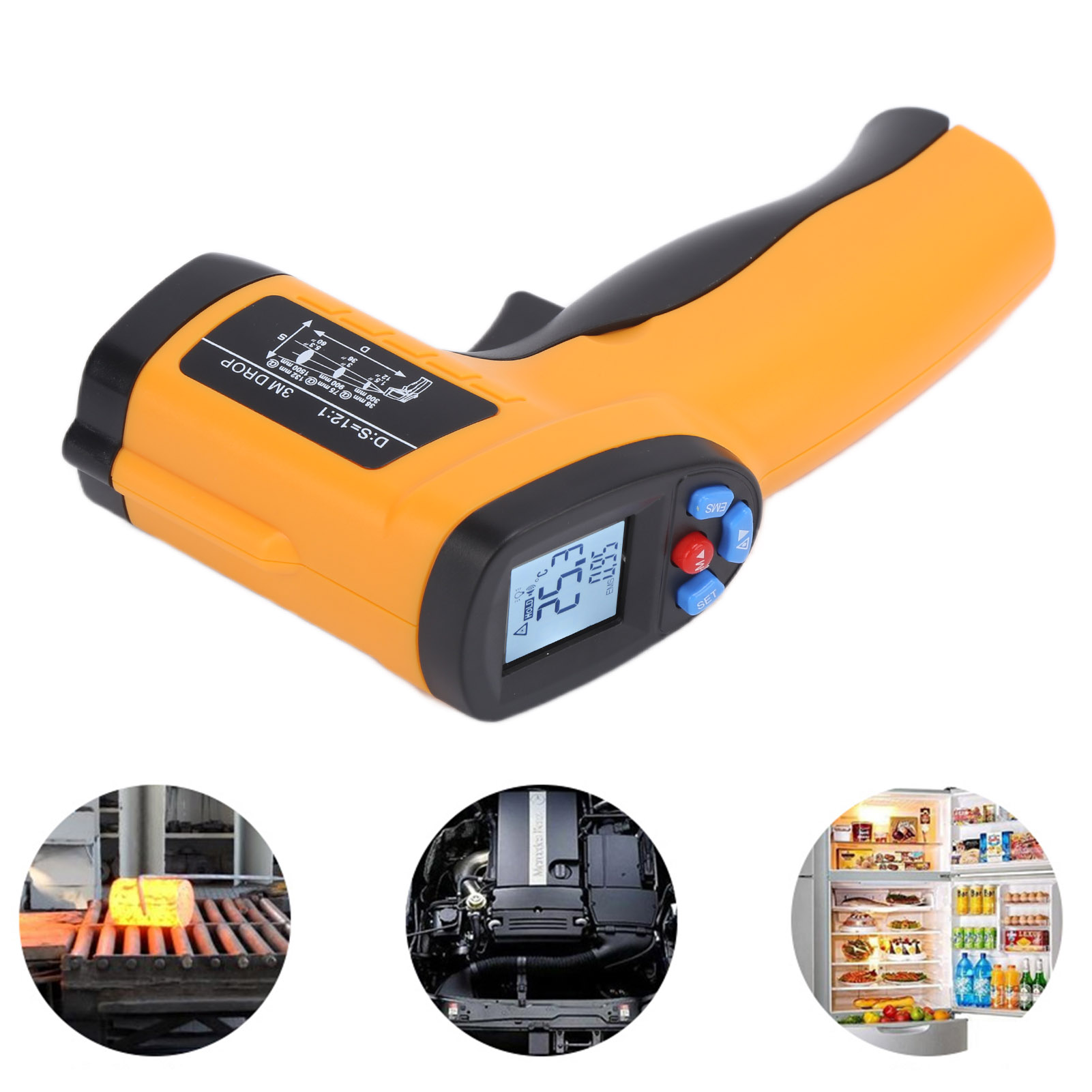 Gm550 Berührungsloses Thermometer, Industrielles Infrarot-thermometer, Pistolenthermometer, Digitales Thermometer