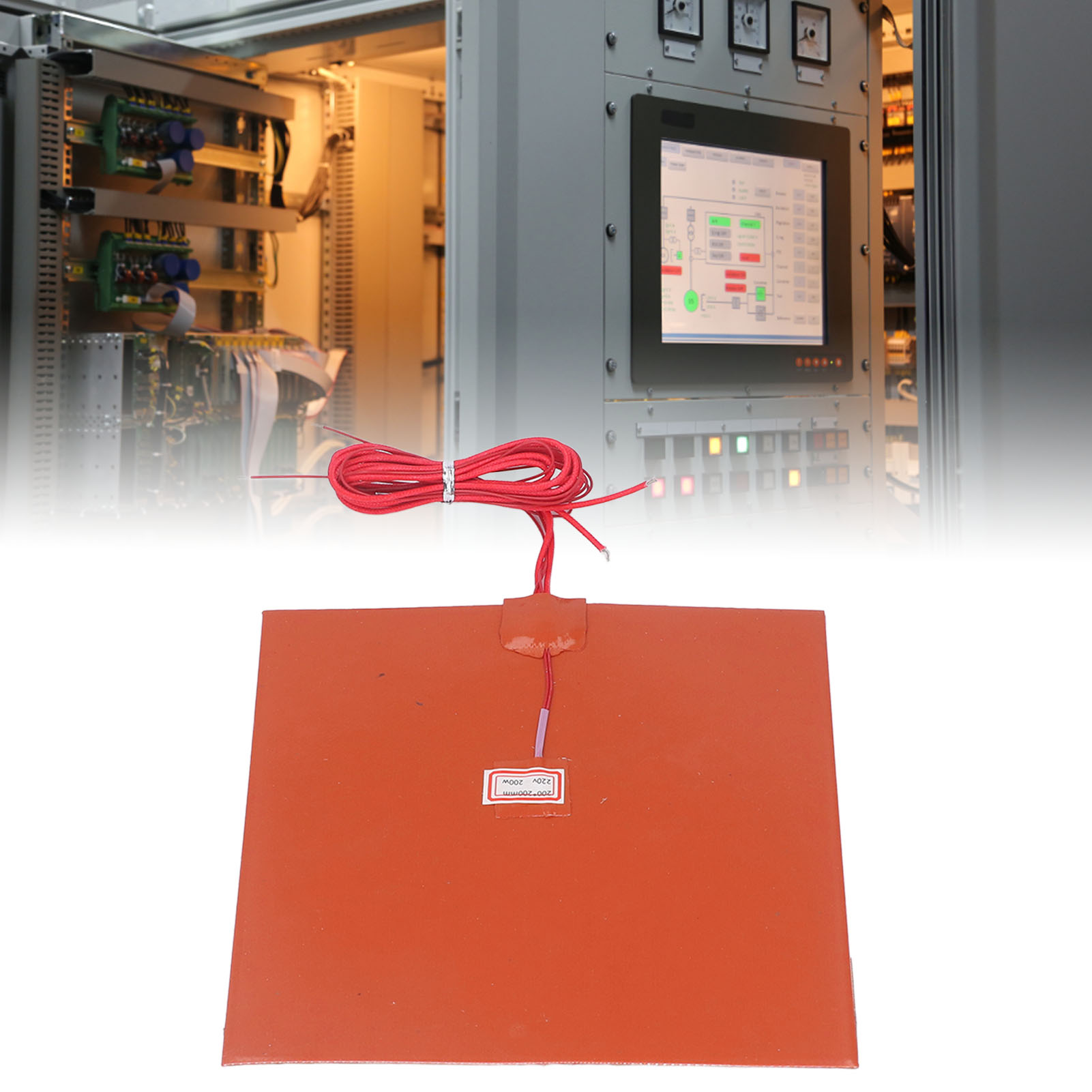 220v 200w Silikonkautschuk-heizmatte, Flexible Elektrische Heizdecke, Maximale Temperatur 250°c, Abmessungen 200 X 200 Mm, Mit Abisolierzange.