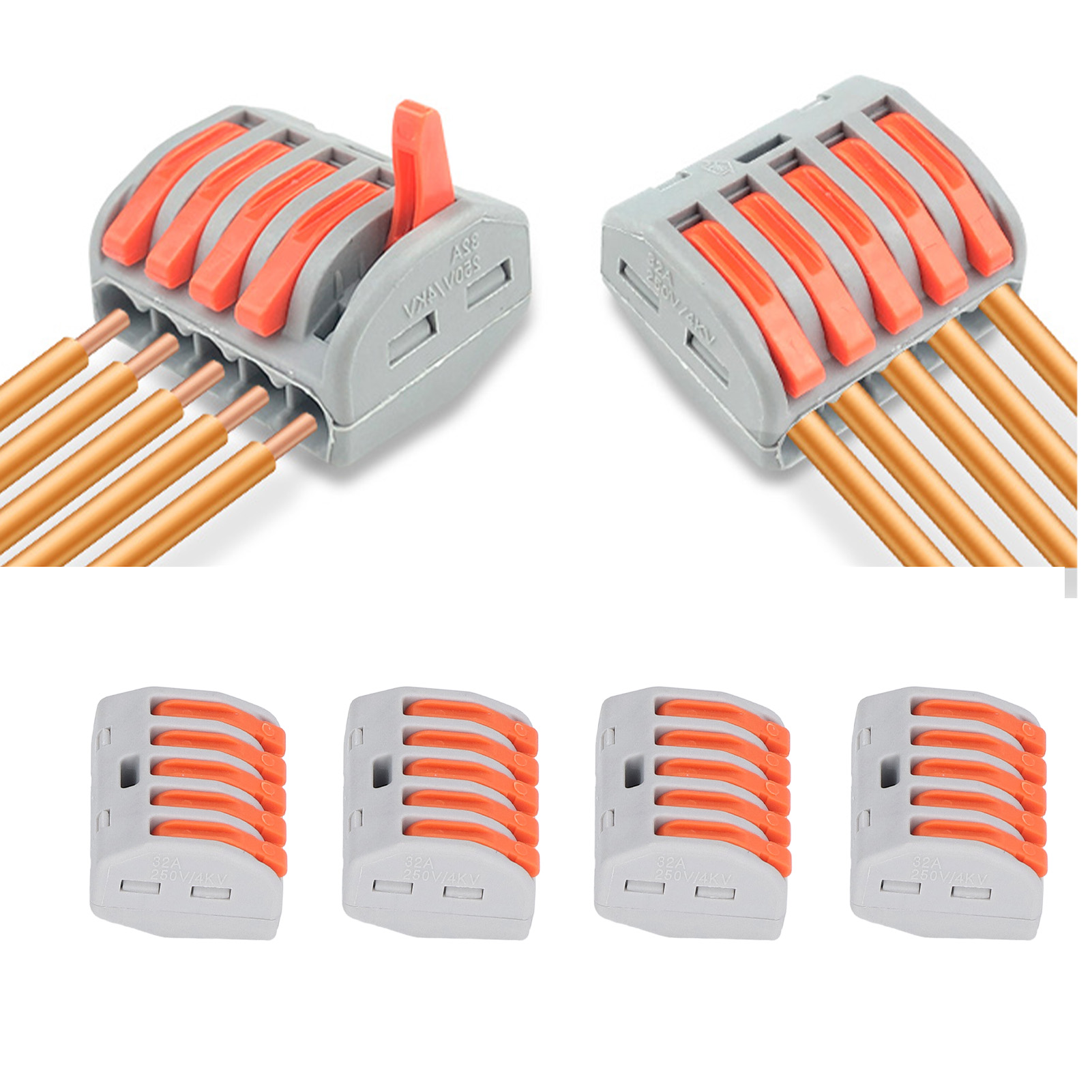 Pct-215 Drahtverbinder, Kompakter 5-poliger Einzugsstecker, Orange