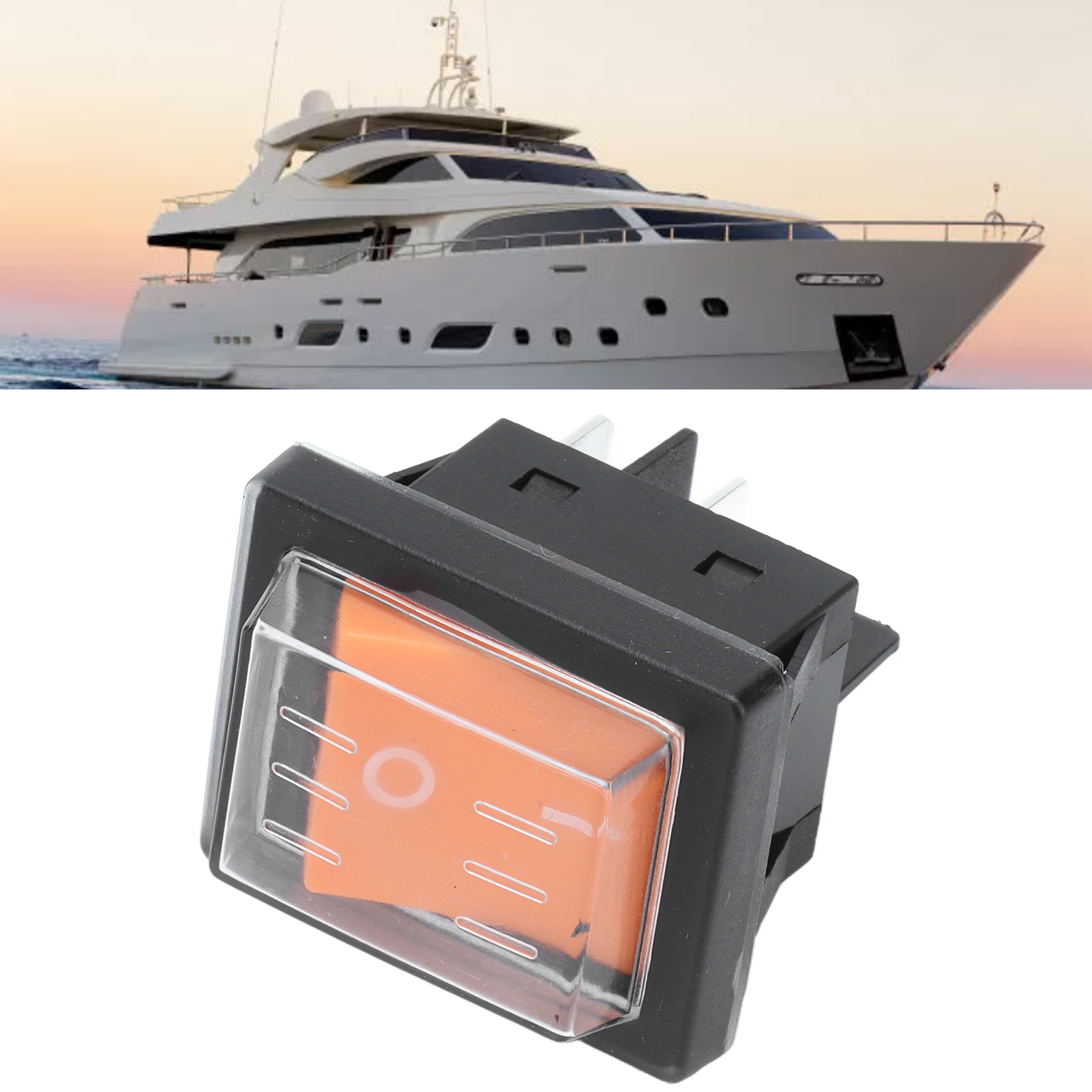 4-poliger Schalter Mit Wasserdichter Abdeckung, Orange, 125/250 V Wechselstrom