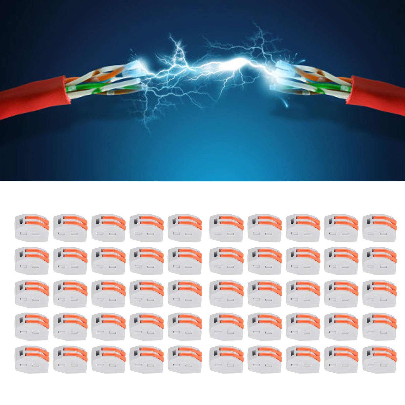 Pct-212 Kabelstecker, Kompakter 2-port-einziehstecker, Steckverbinder, Orange. Erhältlich In 50er-packungen.
