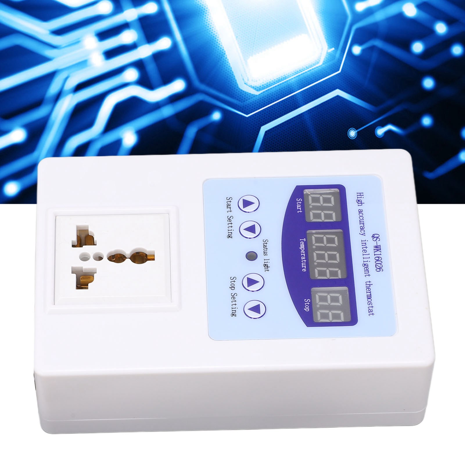 Automatischer Smart-thermostat Mit Led-digitalanzeige, Temperatursensor, Temperaturregler, Thermostatstecker, Europäischer Norm 110–240 V, Weiße Ausführung