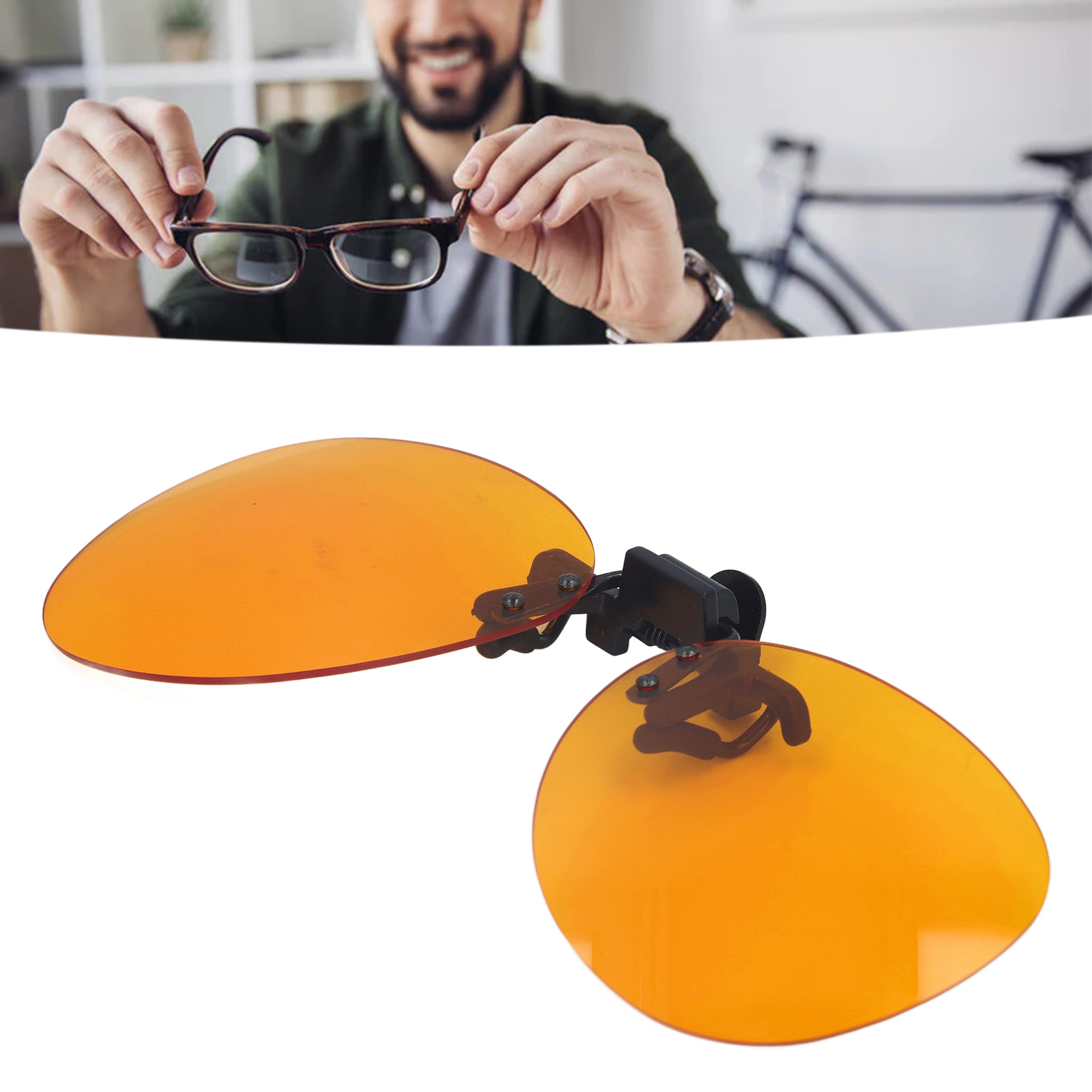 Tragbare, Orangefarbene Schutzbrille Zum Aufclipsen Mit Antistrahlungs- Und Antiblaulicht-technologie.