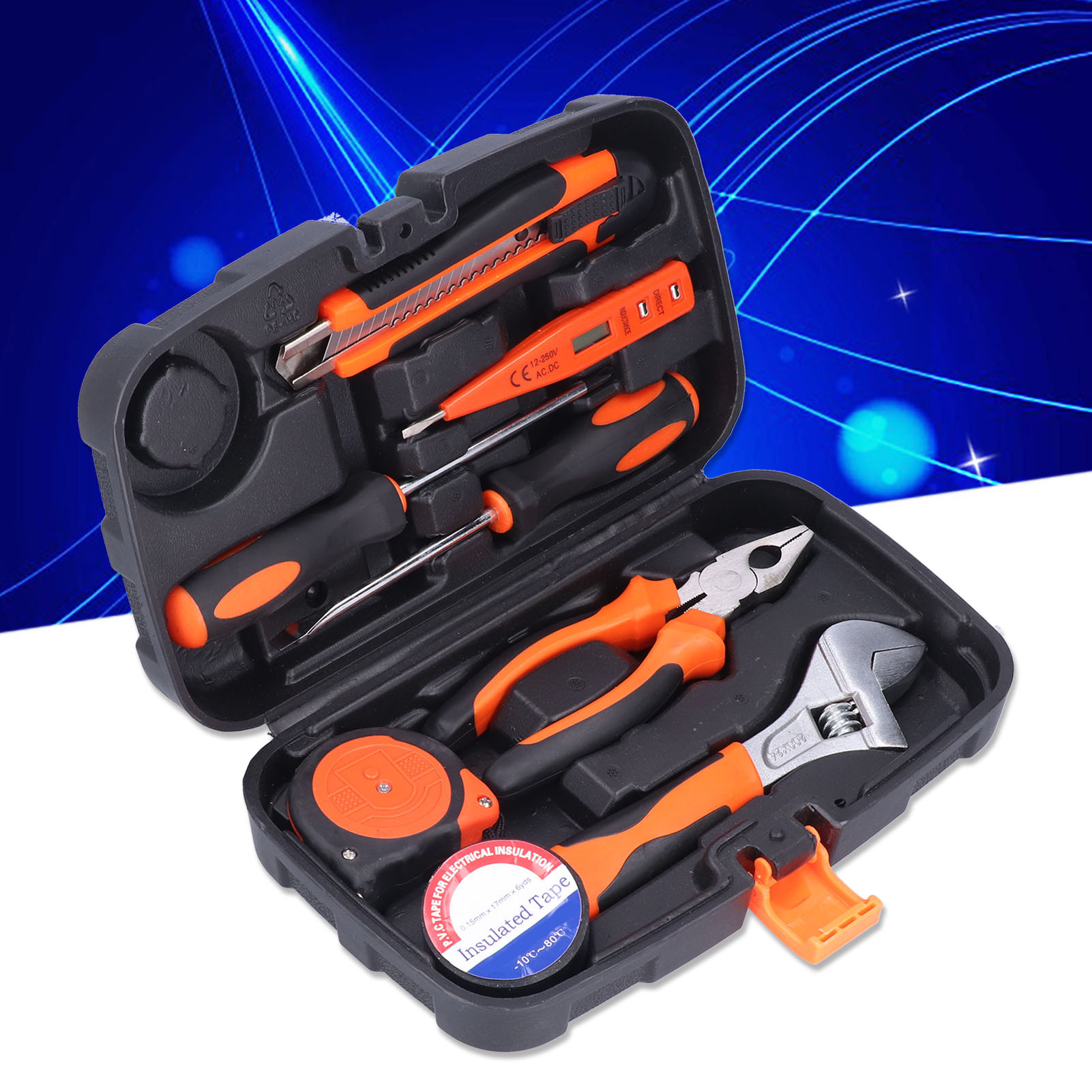 Fixmanjys002-4 9-teiliges Reparaturwerkzeugset Im Kunststoffkoffer, Ac/dc 12-250 V