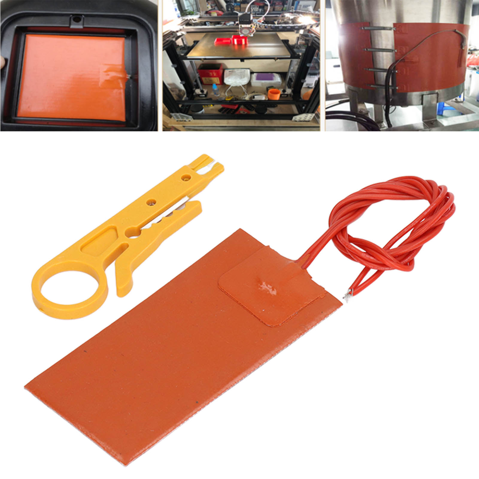 12 V, 15 W Silikon-heizkissen, Flexible Heizdecke, Maximale Temperatur 250 °c, Abmessungen: 50 X 100 Mm
