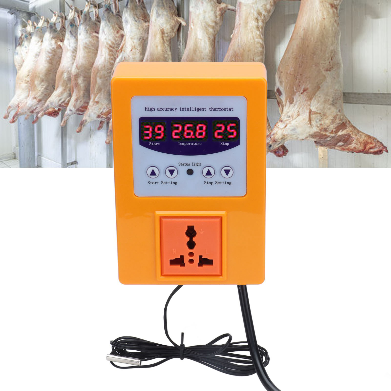 Tmc-1000 Led-vorverdrahteter, Intelligenter Digitaler Temperaturregler Mit Luftsensor, Europäischer Standard, Orange