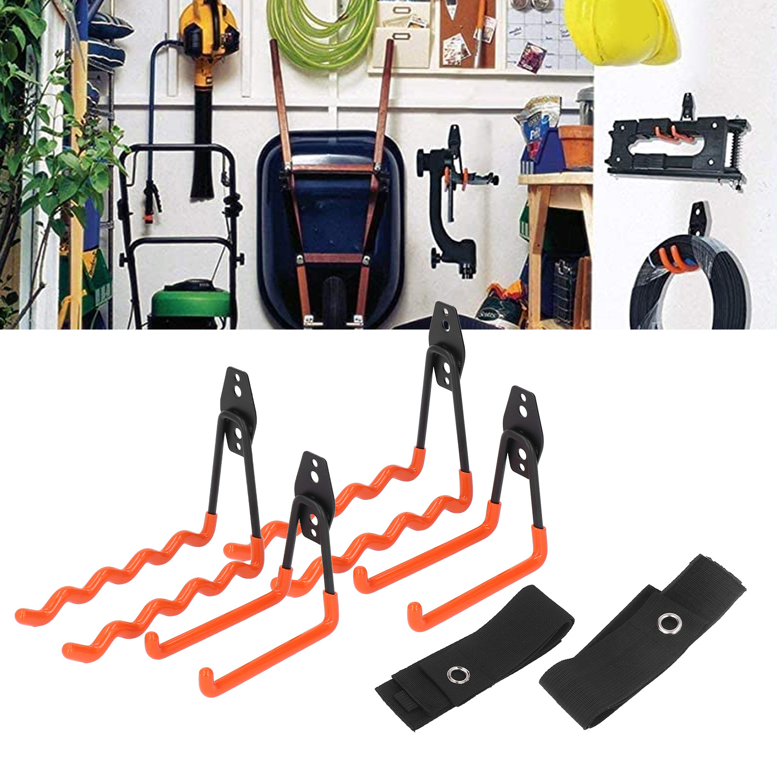 6er-set Garagenhaken – Robuste Aufbewahrungshaken Aus Eisen – Praktischer Werkzeugorganizer Für Die Garage Mit Rutschfester Beschichtung – Geeignet Zur Aufbewahrung Von Elektrowerkzeugen, Gartengeräte