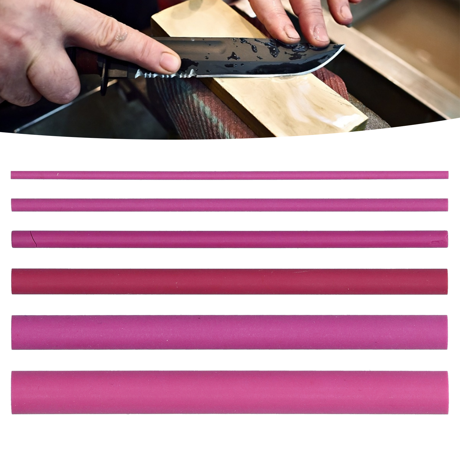Rubin-schärfsteine, Schärfstäbe, Zylindrische Ölsteine Zum Fixieren Von Formen, 100 Mm Lang, 6-teiliges Set, Marke Ruihe.