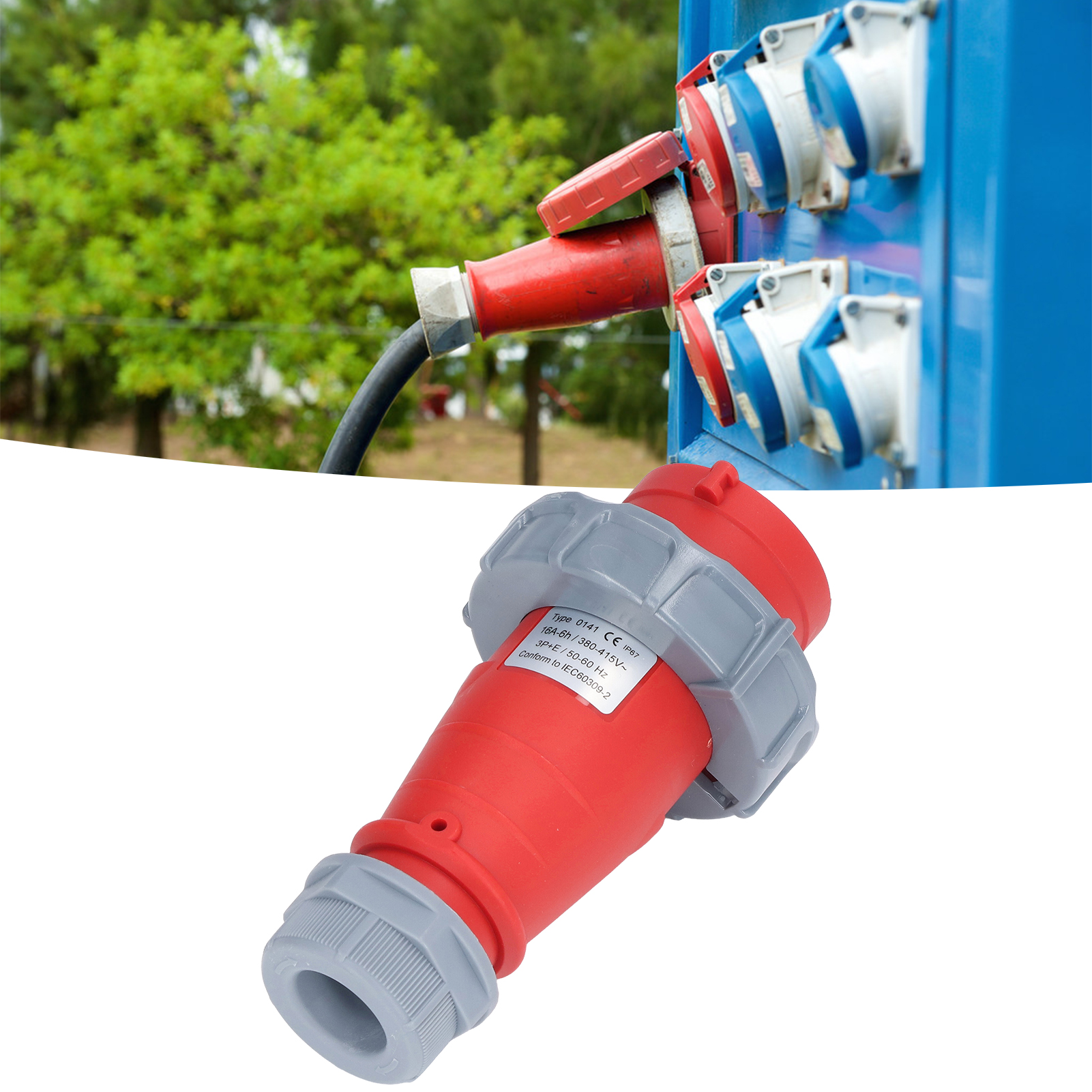 Wasserdichter Und Staubdichter Industriestecker, 16 A Ip67, Flächenbündig Montierter Gerader Stecker, Männlicher Luftfahrtanschluss