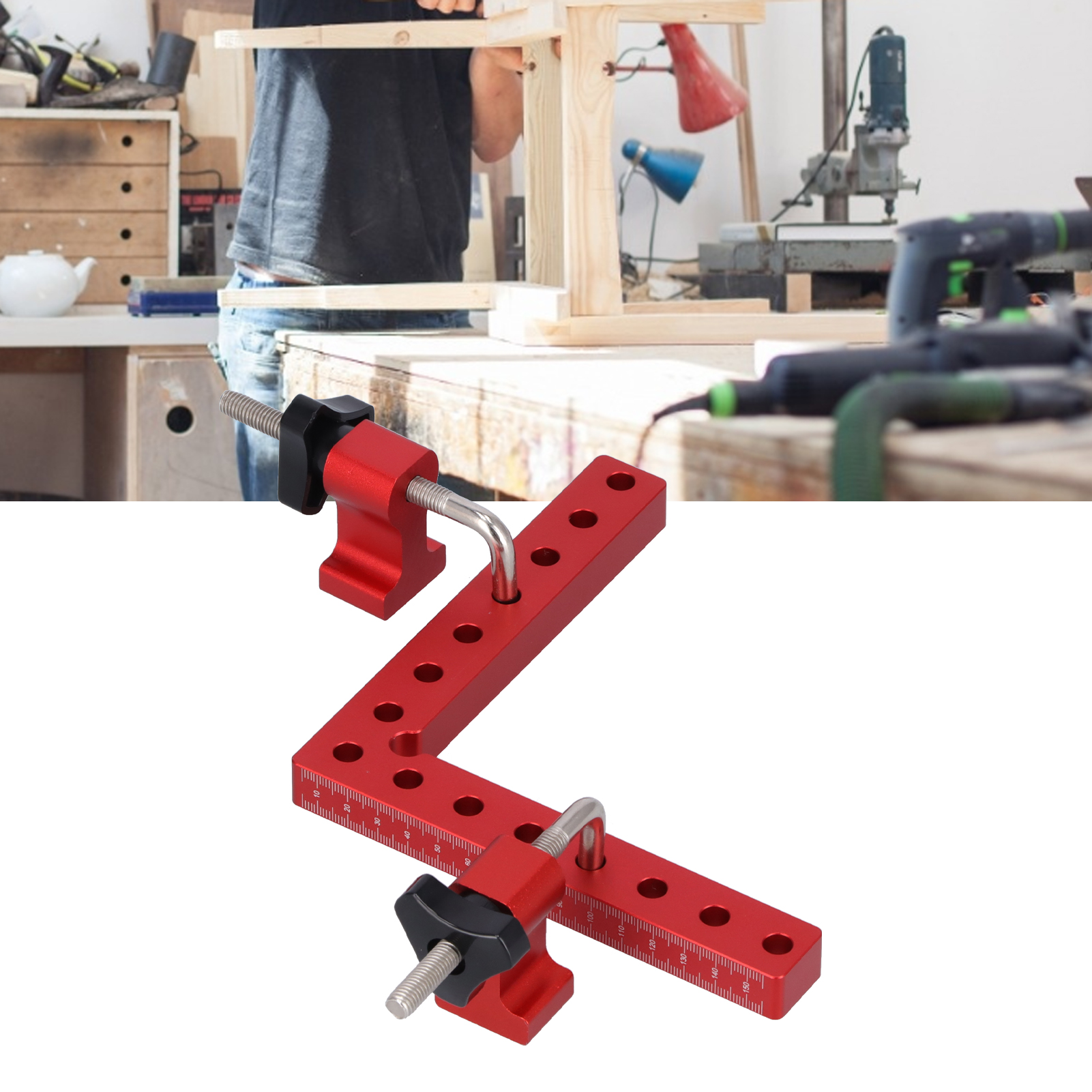 90°-positionierwinkel Für Die Holzbearbeitung, Rechtwinkliger Spannwinkel, Holzbearbeitungswerkzeuge, Höhenlineal Aus Aluminiumlegierung (160 Mm).