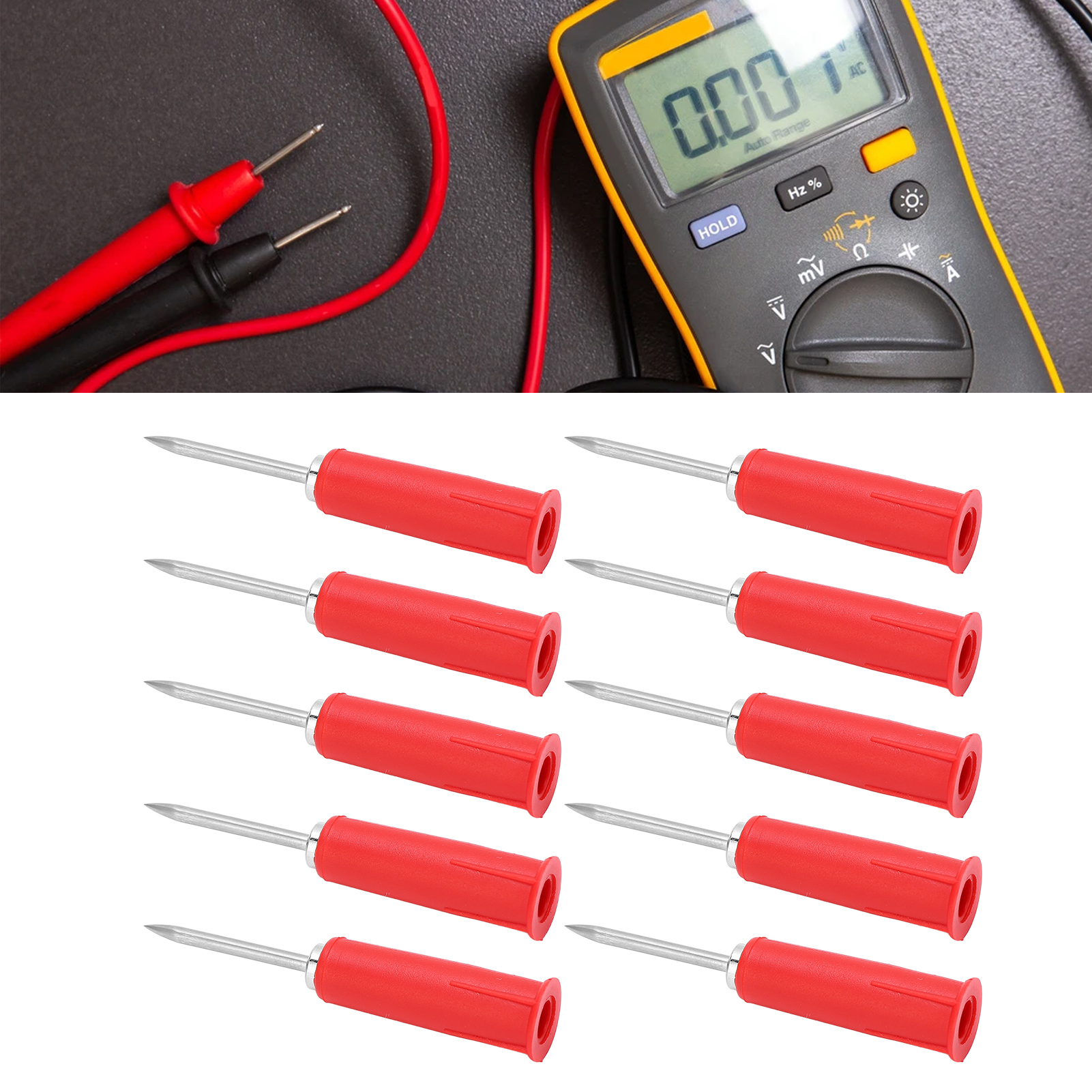 J.20014 Diy Bananenstecker 2mm Auf 4mm Stiftadapter, Multimeter-prüfspitzenstiftadapter, Verkauft In 10er-packungen, Rot.