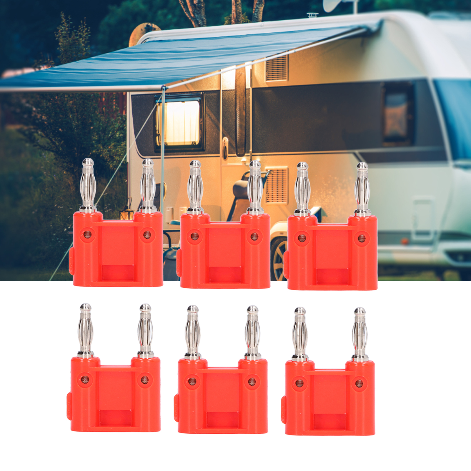 Paralleler Bananenstecker J.100454 Mm, Laternenförmig, Lötfrei, 10er-packung, Rot