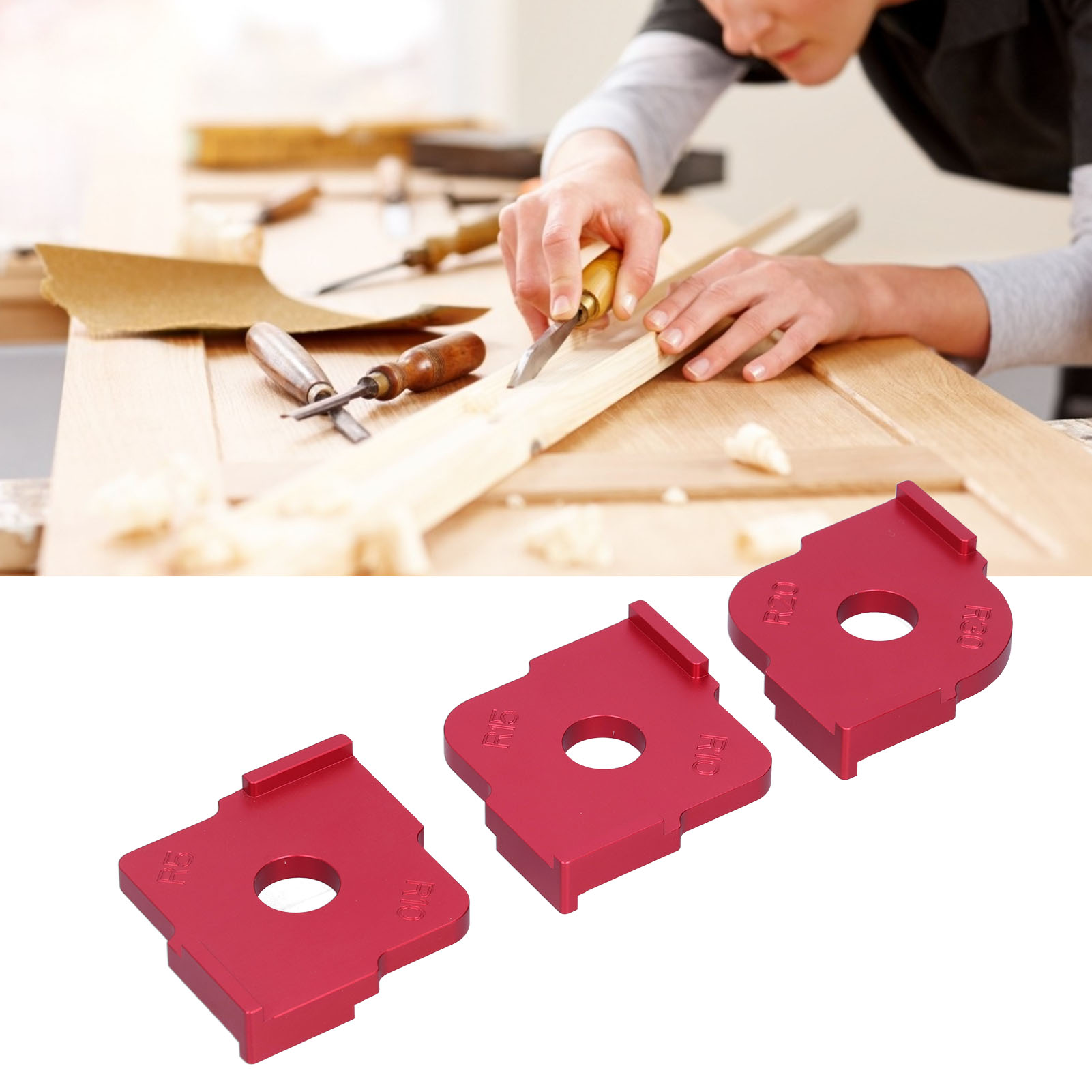 Abgerundete Winkellehre Für Die Holzbearbeitung, Schnellpositionierwerkzeug Für Halbrunde Winkel (set Aus Drei Teilen).
