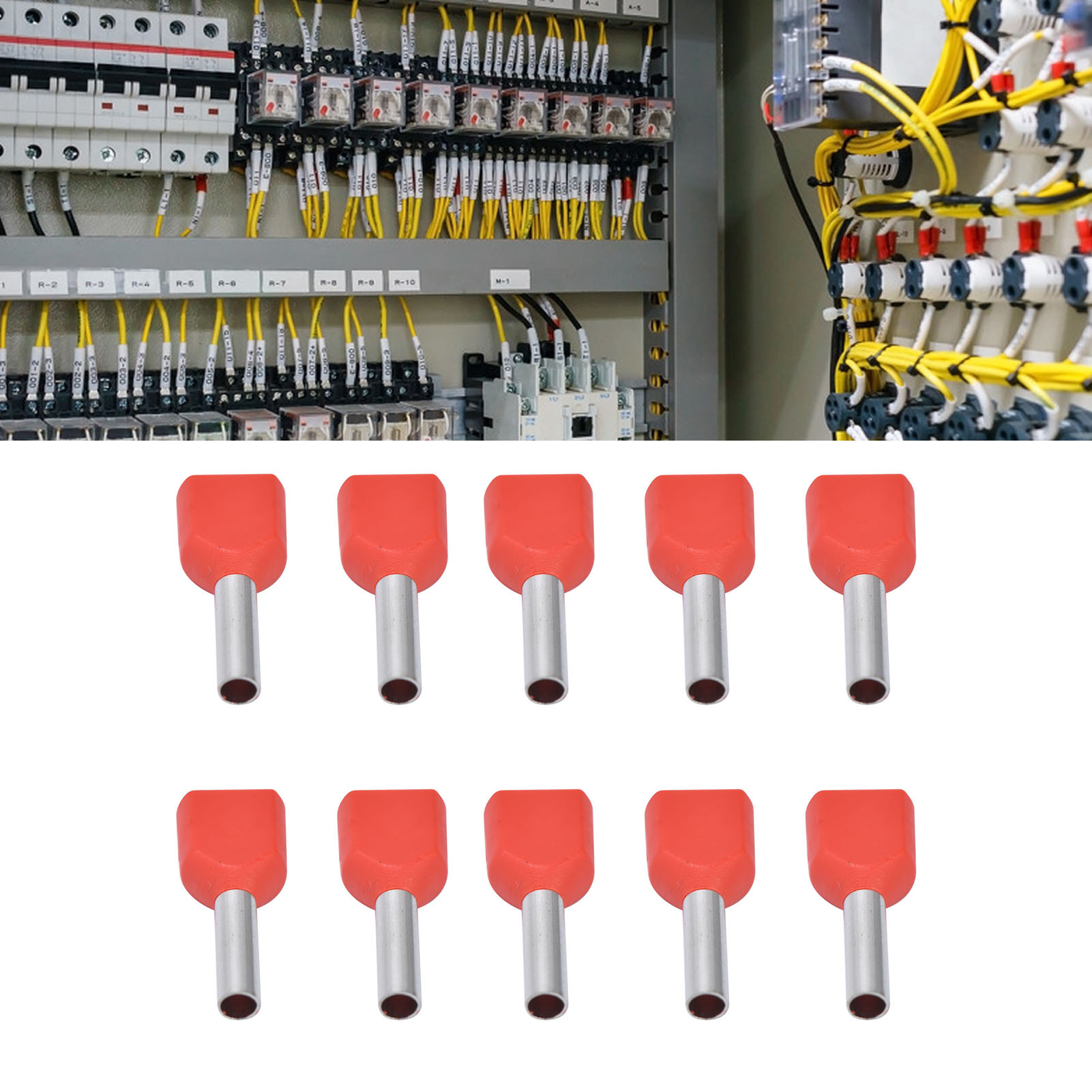Te1008 Awg 18/1,0 Mm² Kaltisolierte Rohranschlussklemme, Europäische Ausführung Mit Stiften Und Isolierhülse. Verkaufseinheit: 100 Stück.