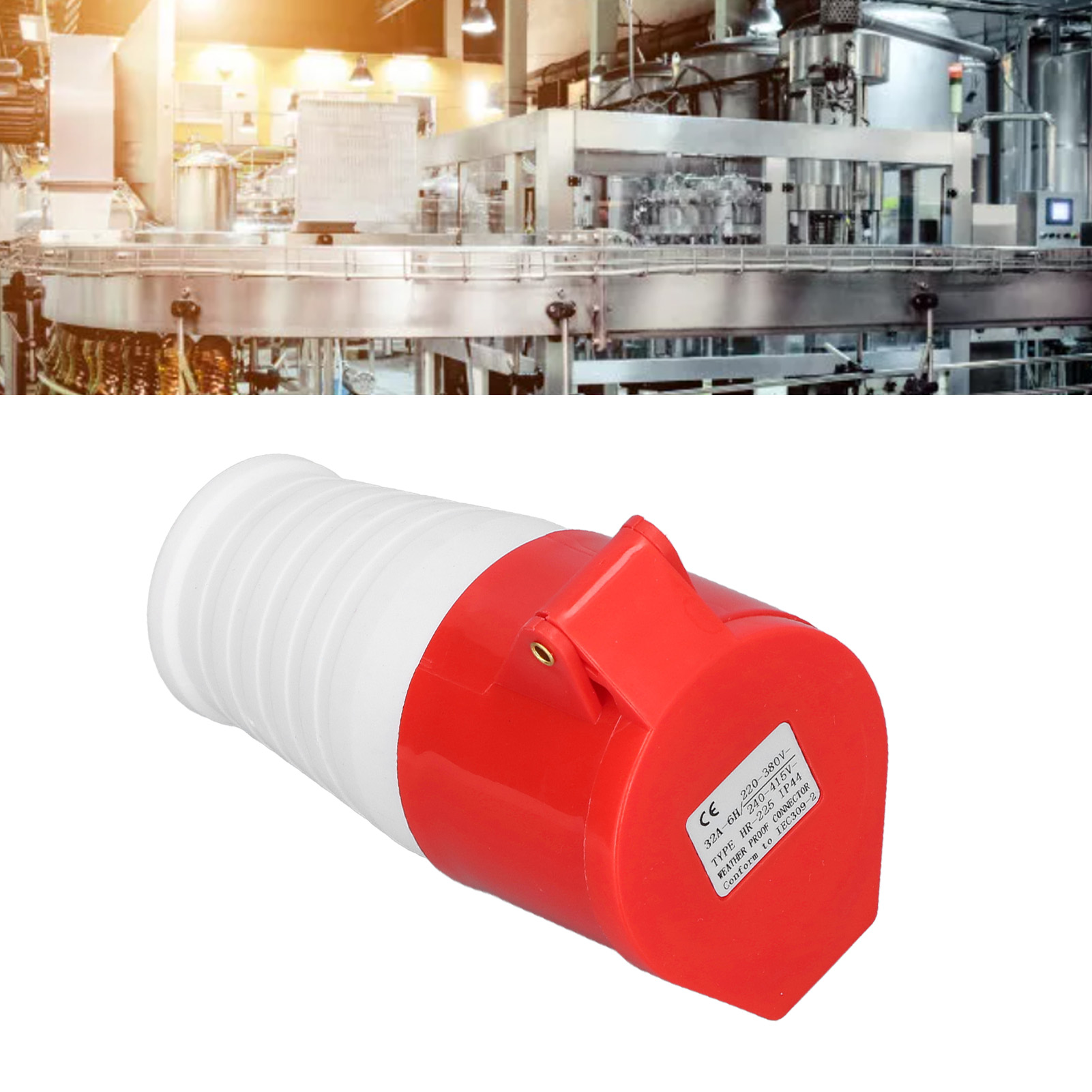 Industriestecker 5-polig 32a, Cee-stecker, Luftfahrtstecker, Rot, Ip44hr-225 (weiblich).