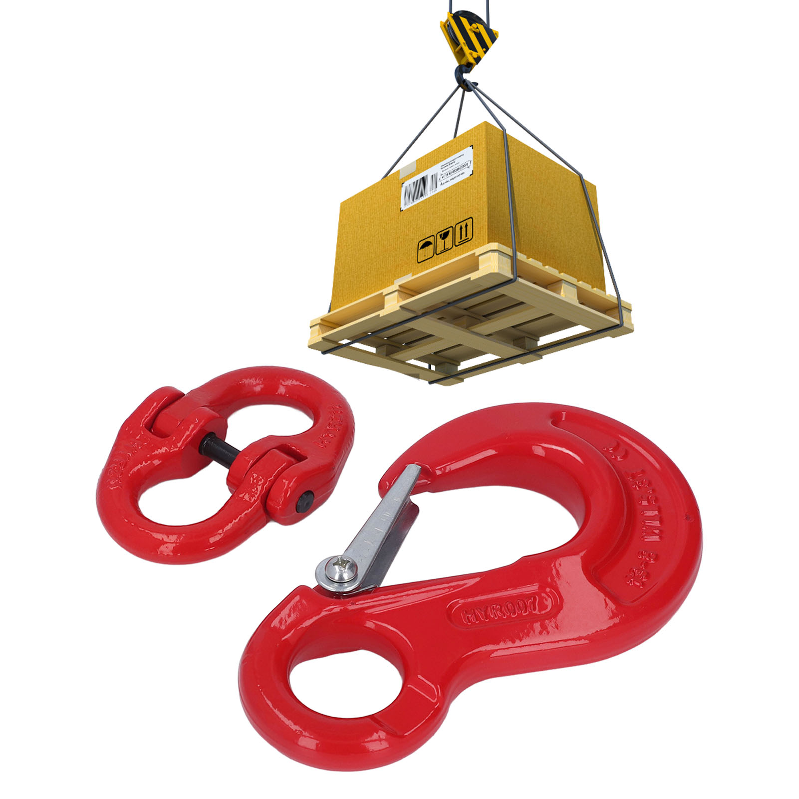 Set Mit 2 Ösenhaken Der Größe 5,3t Mit Doppelten Ringösen