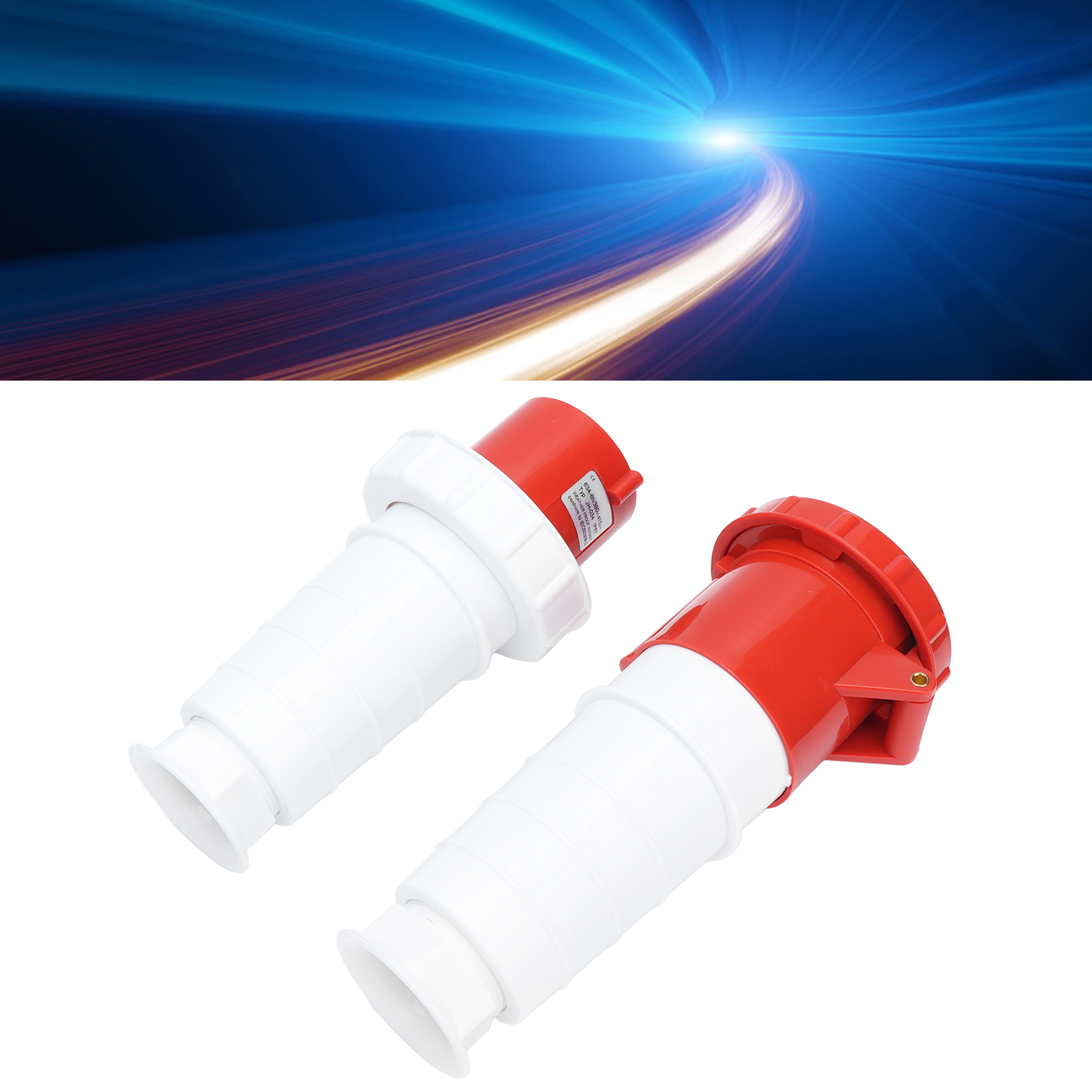 Industriestecker Und -verbinder Für Die Luftfahrt, Wasserdichte Und Regenfeste Drehstromstecker Und -buchsen, Industrielles Kabelkupplungsset, 380v-415v 63a 3p+t 4-polig Ip67.