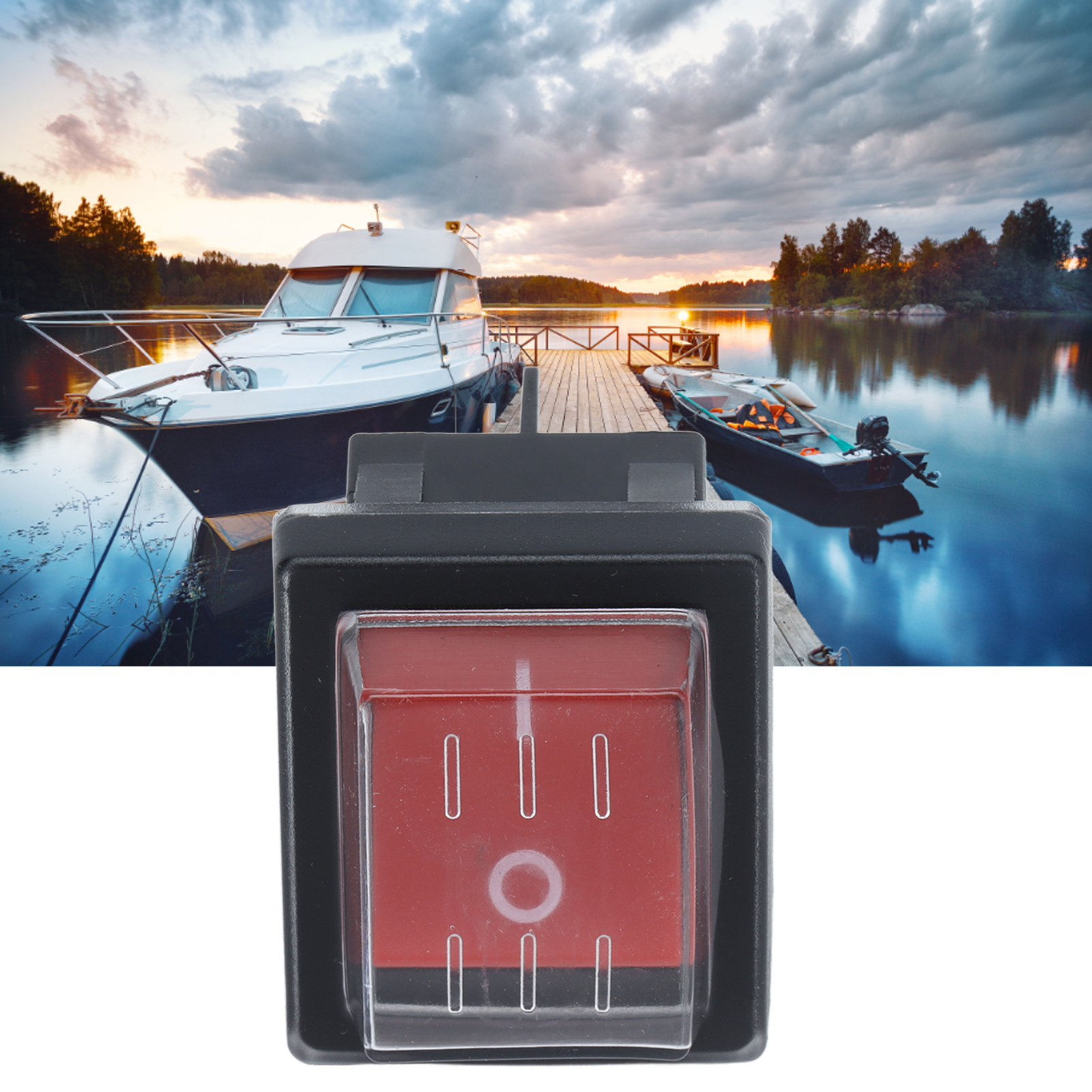 4-poliger Schalter Mit Wasserdichter Abdeckung, Rot, 125/250 V Wechselstrom