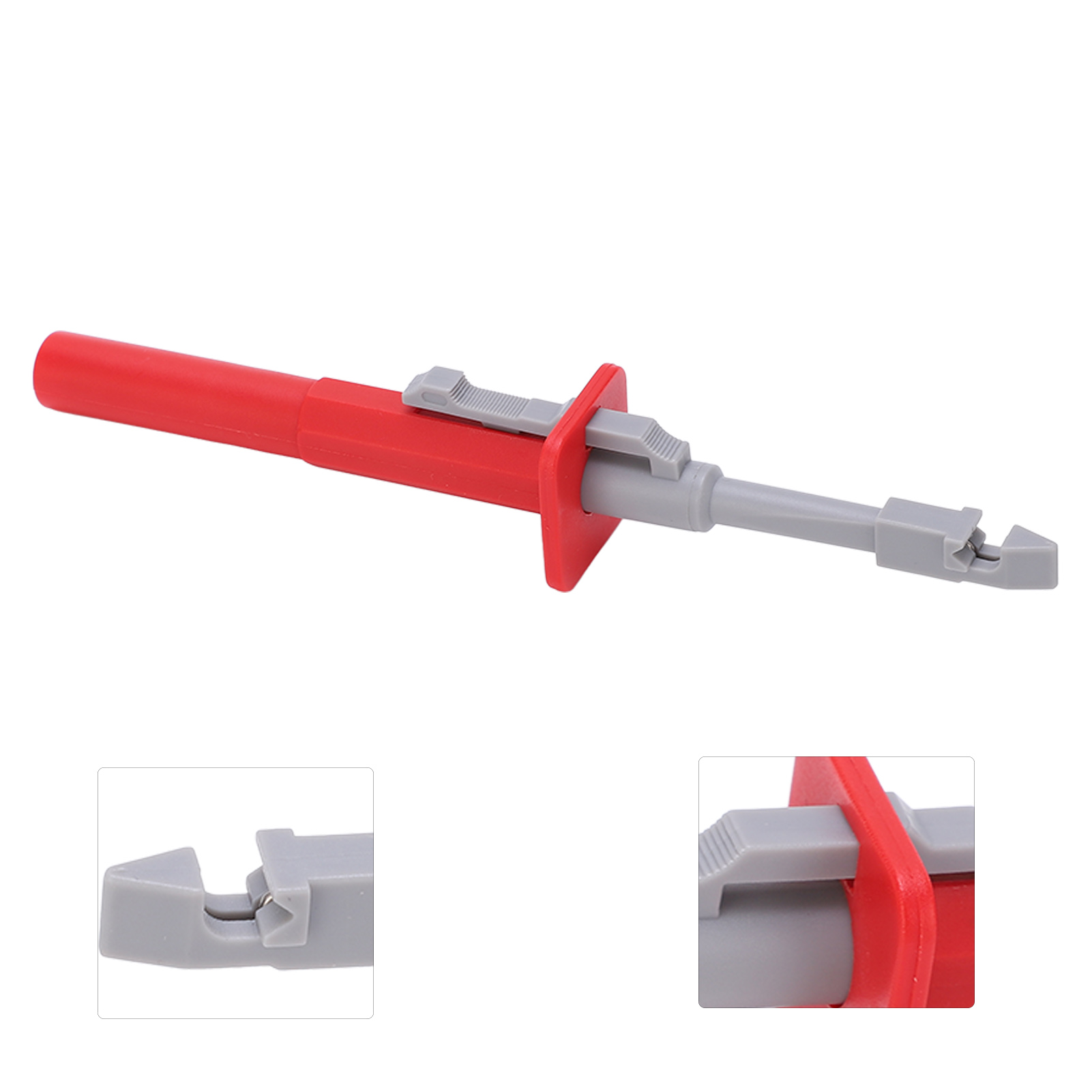 J.30020 Zerstörungsfreier Und Nicht Durchdringender Nadelprüfhaken Mit Einem 4 Mm Einführloch Am Ende, Rot.