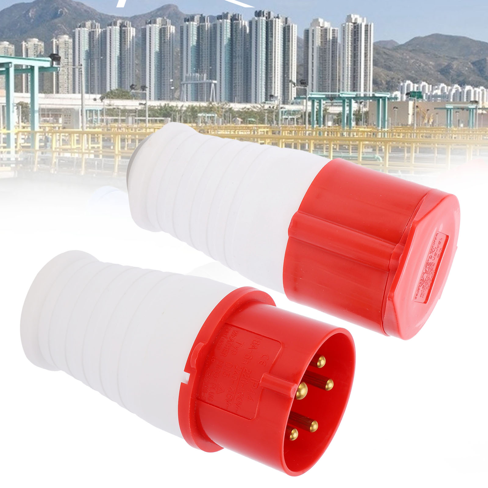 Satz Industrieller Drehstromstecker Und -verbinder 220–380 V/240–415 V 16 A, Staubdicht, Explosionsgeschützt Und Wasserdicht, 5-polig, 16 A
