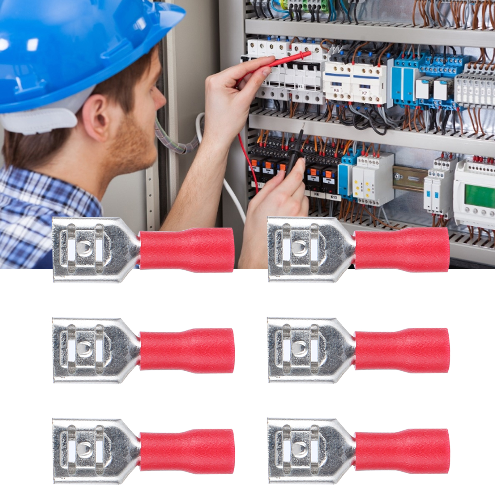 Fdd1.25-250 Weiblicher Stecker Mit Federeinsatz, Zugehöriger Isolierter Klemmenblock, Kaltgepresstes Anschlussende.