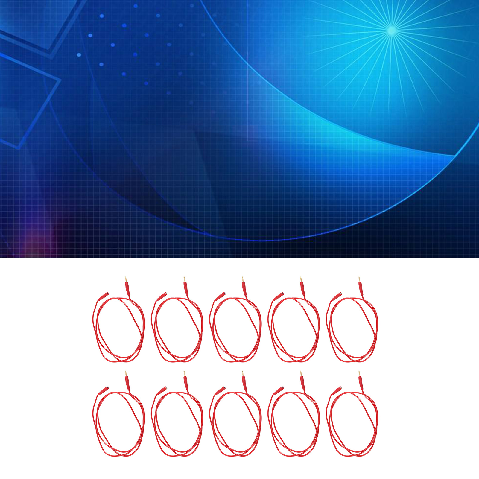 J70024 Bananenstecker-prüfleitung, 2 Mm Prüfdraht, 2 Bis 2 Vergoldete Messing-prüfleitung, Verkauft In 10er-packungen (rot).
