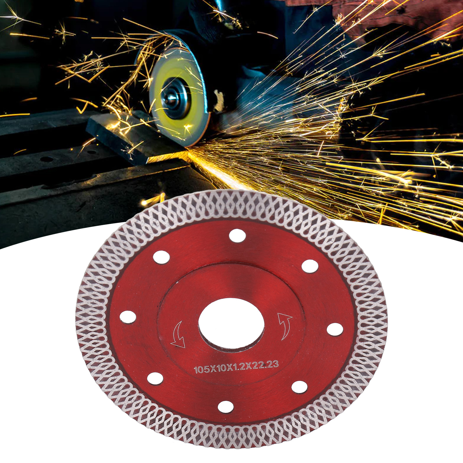 105 Mm Diamantschleifscheibe, Polierscheibe, Professionelle Heißgepresste Keramik-doppelgewebe-wellplatte, Rot.