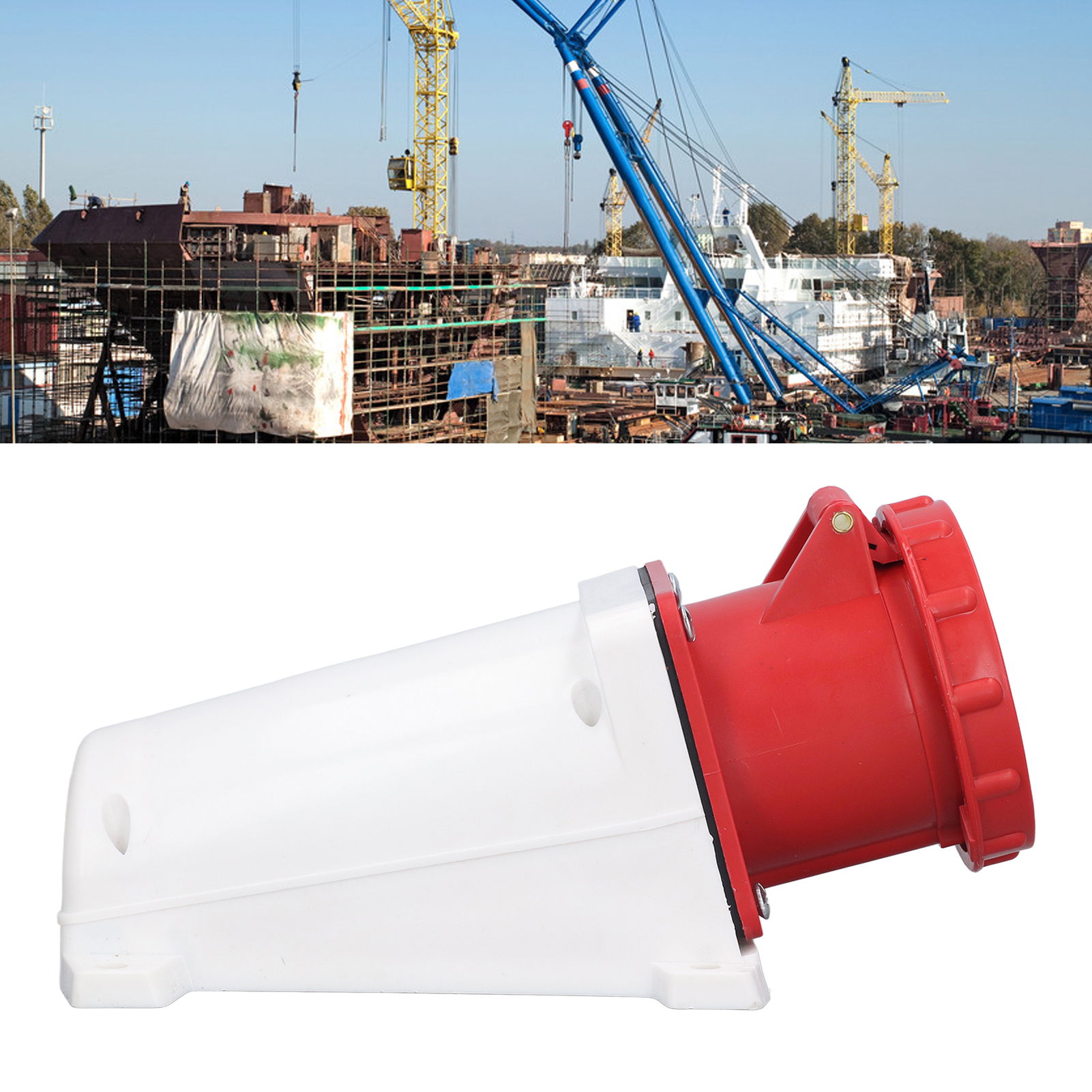 Industrieller 5-poliger 63a-oberflächenmontagestecker, Cee-stecker, Luftfahrtstecker, Rot, Ip67.