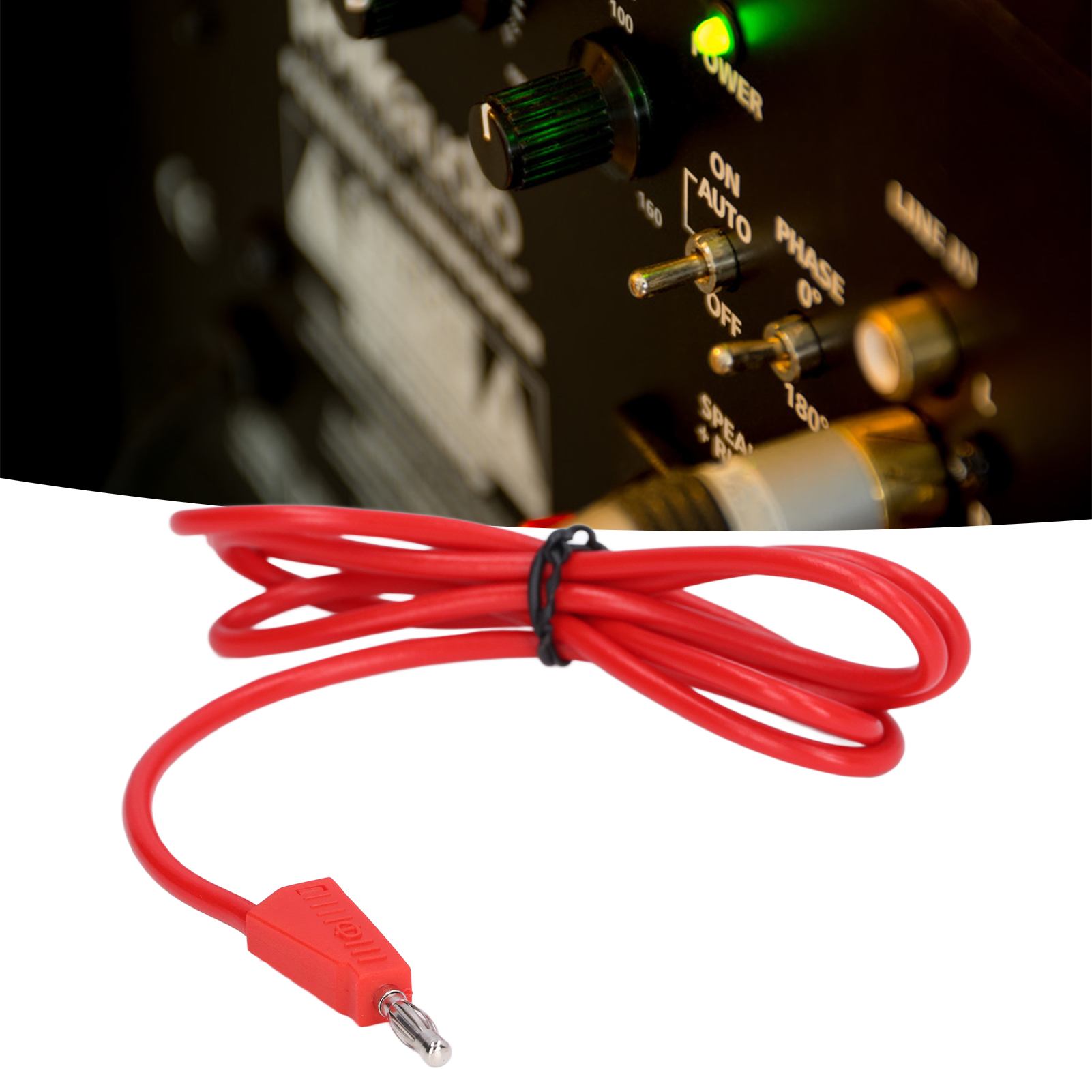 J.70009 Prüfkabel Mit 4-mm-stecker Und Bananenstecker, 4-mm-bananenstecker (durchgehend), Anschlussdraht (rot)