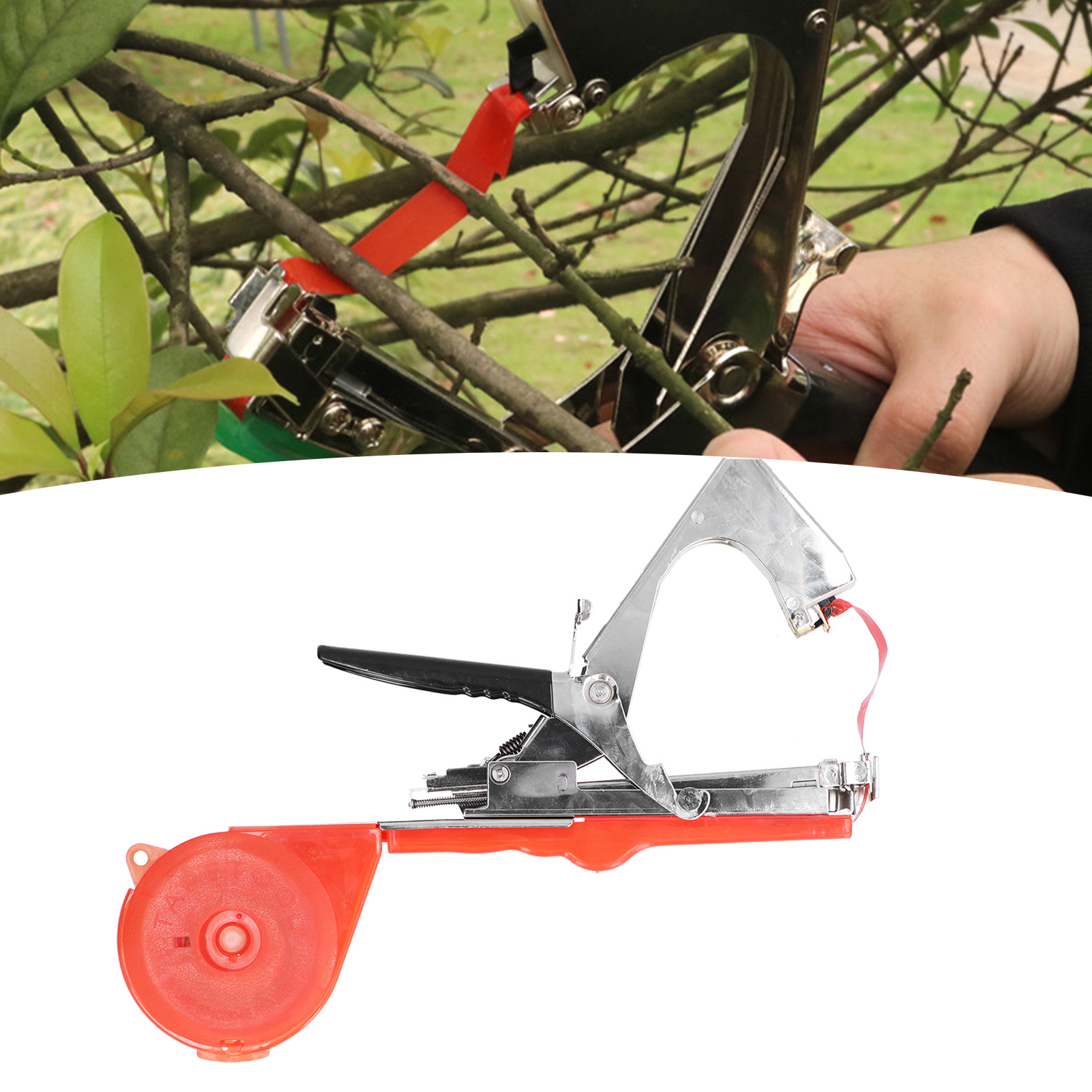 Ein Werkzeug Zum Anbinden Und Schichten Von Weintrauben, Himbeeren, Tomaten Und Klettergemüse Mit Klebeband Im Inneren.