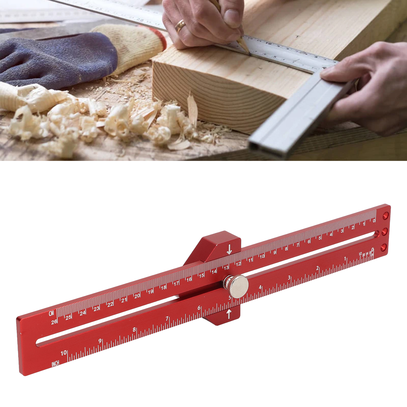 Vertikaler Markierungslineal Mit 45-grad-winkel Aus Aluminiumlegierung Für Die Holzbearbeitung