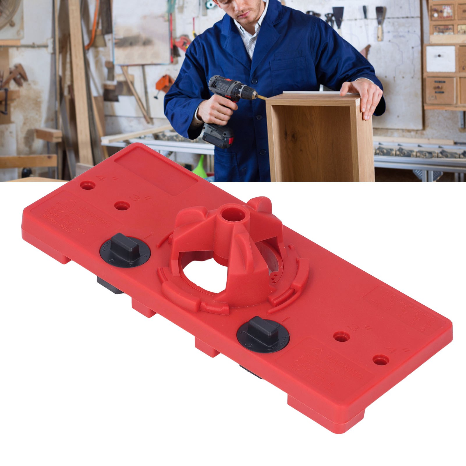35-mm-scharnierpositionierungsset + Kleiner Blauer (roter) Schlüssellochpositionierer